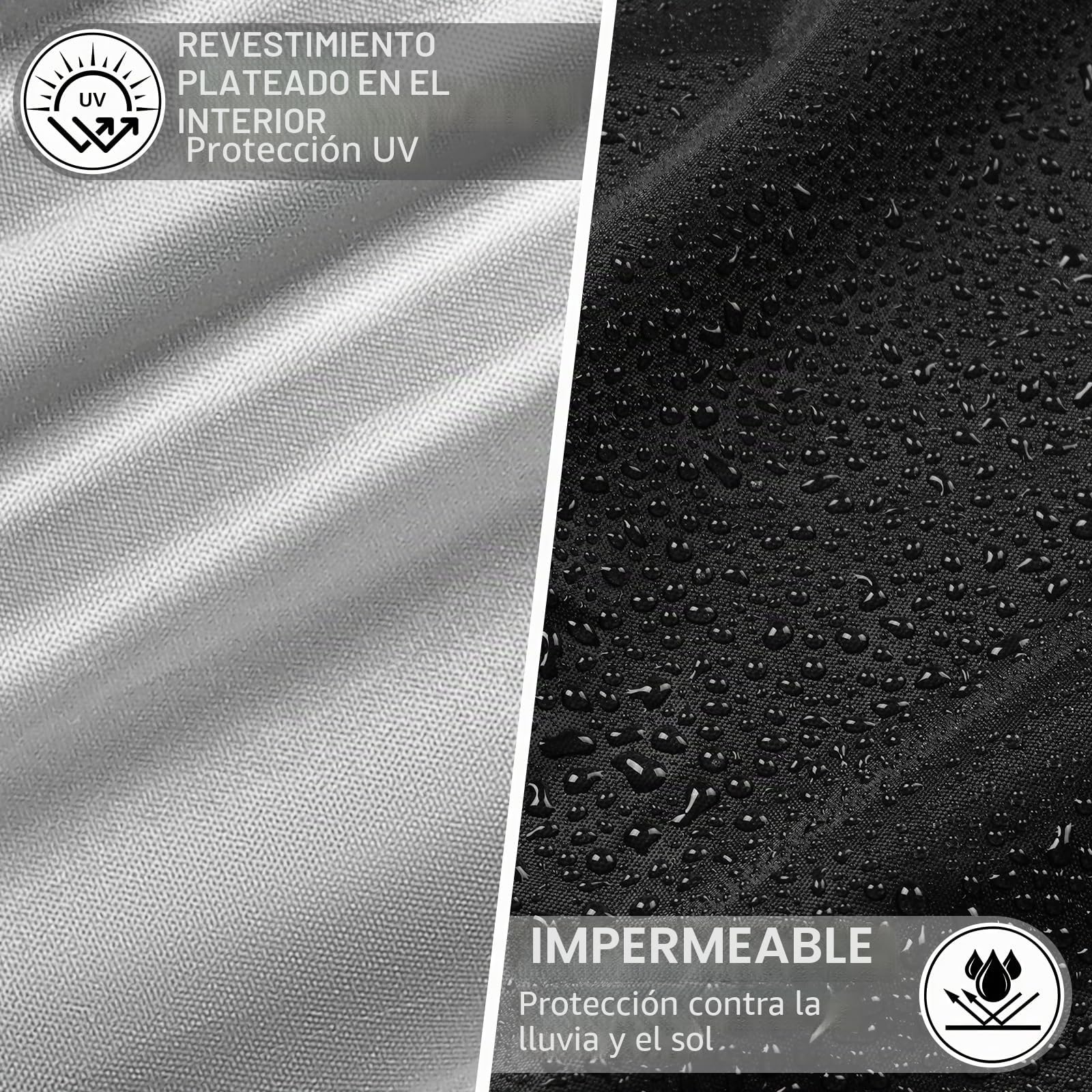 Funda Moto Impermeable, Funda para Moto Exterior con Banda Reflectante, Cubre Motos con protección UV, antirayones y antigranizo per Motocross/Bicicletas eléctricas/Bicicletas.XXL (245 * 105 * 125cm)