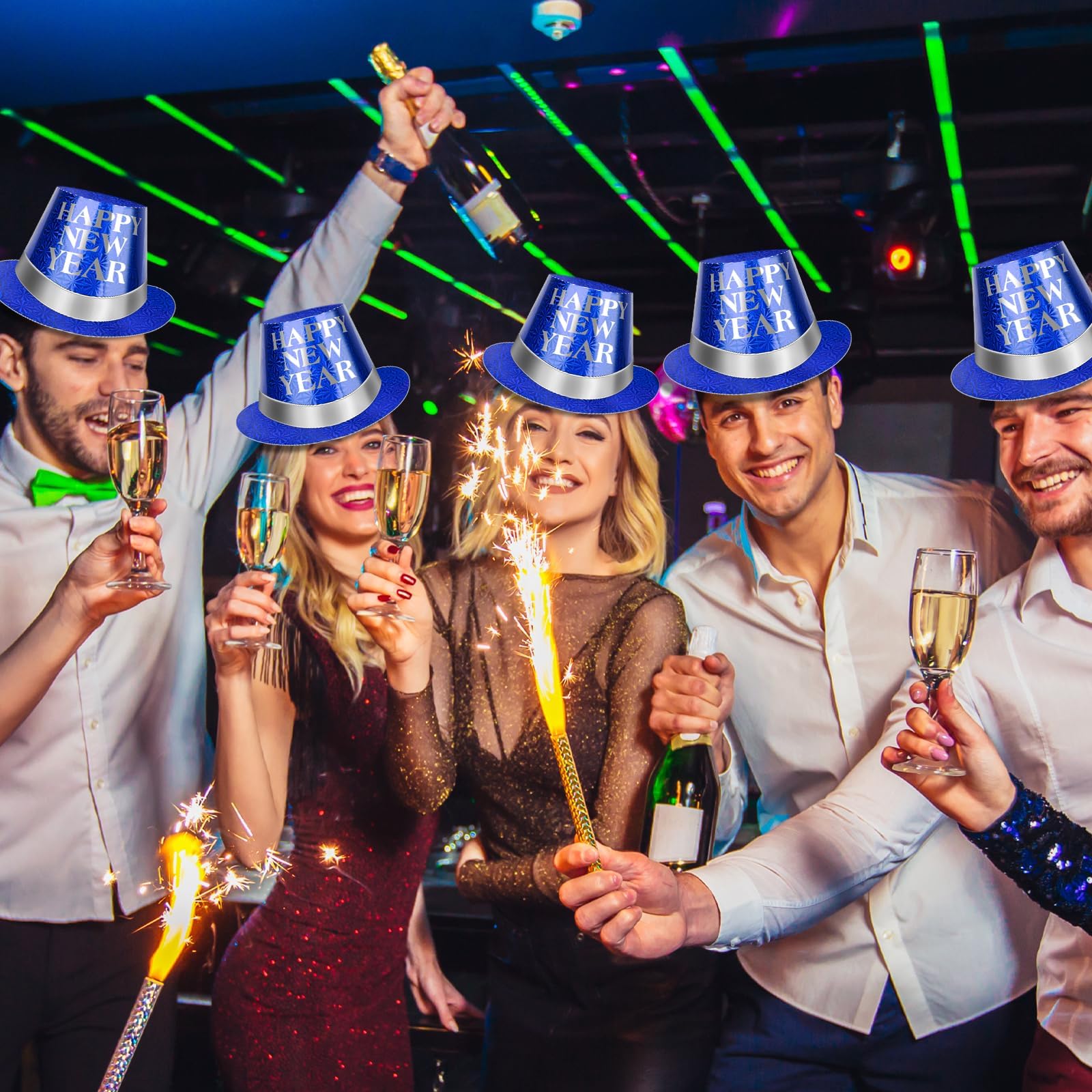 Denylo pro Silvester-Party-Zubehör, Glitzer-Papierhüte, Silvester-Hüte für Silvesterparty, Foto-Requisiten