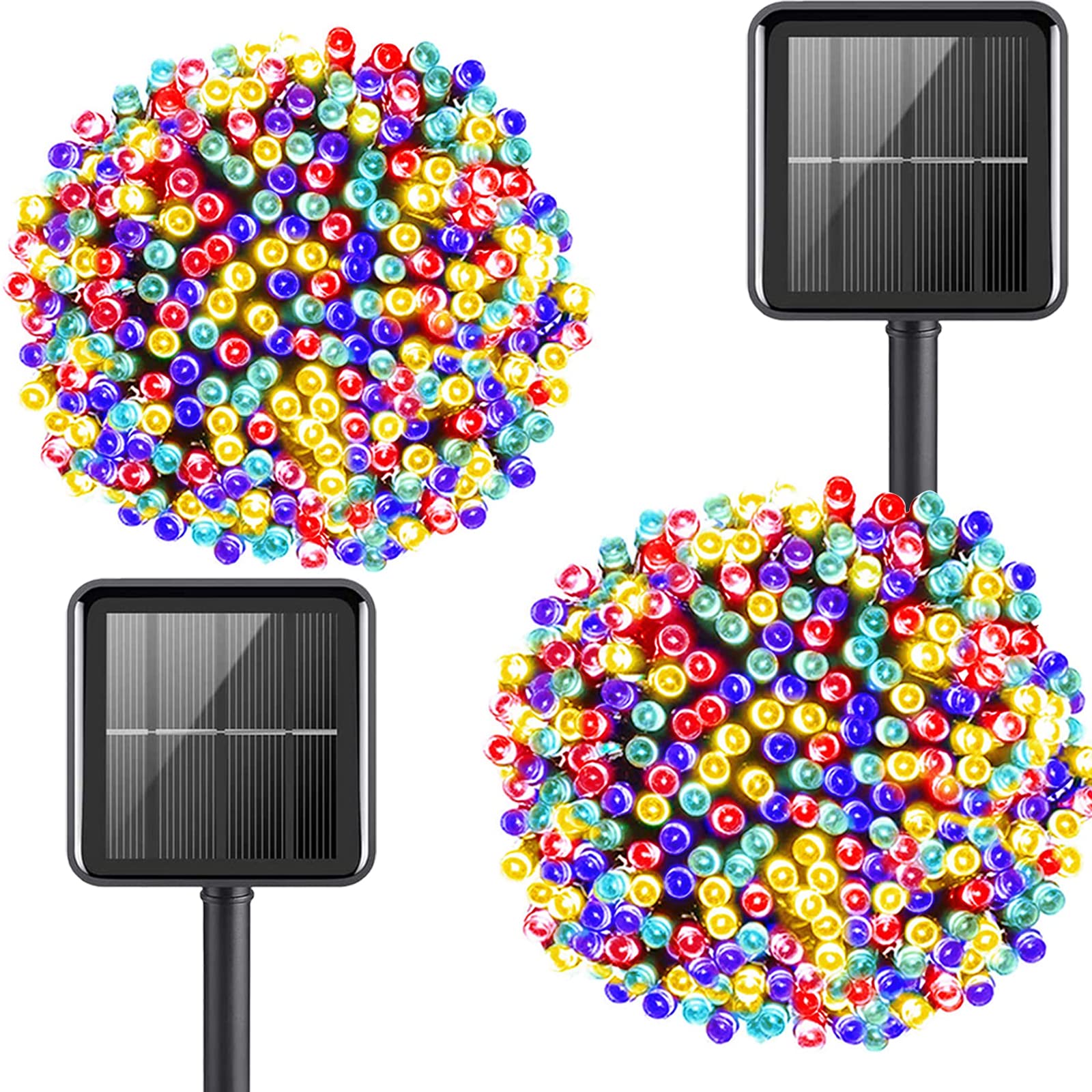 Solar String Lights AcaJoe Christmas Fairy Lights 2 Pack 72 Ft 200 LED 8 Modes Twinkle Lighting Outdoor Waterproof Solar Powered Tree Lights for Halloween Party Garden Decor