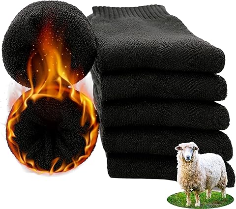 Calcetines de Lana Termicos Unisex, Calcetines Invierno Hombre Cálido, Calcetines Lana con Rizo Suaves, Calcetines Térmicos Hombre Lana, Calcetines Mujer Lana, Suaves y Acogedor