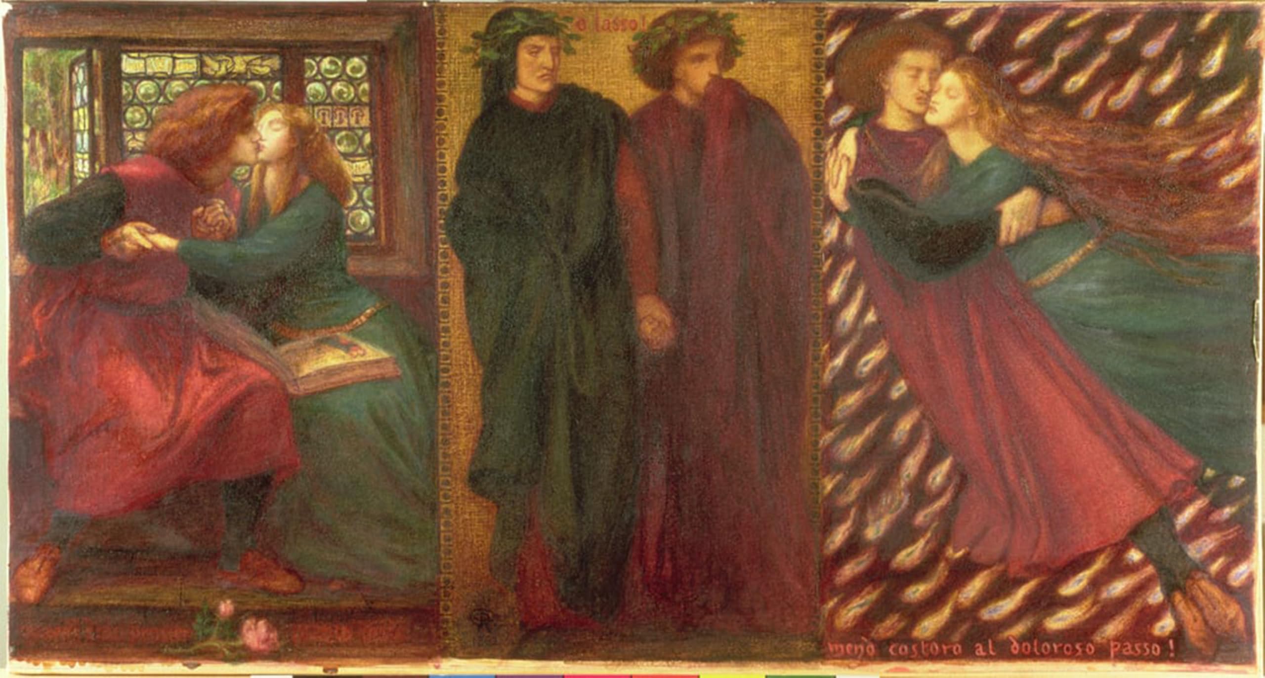 SERENDIPITP Retro Picture Poster Wall Art Pictures Painting Paolo and Francesca by Dante Gabriel Charles Rossetti Wall Art Canvas Print for Wall Decor 60x90cm