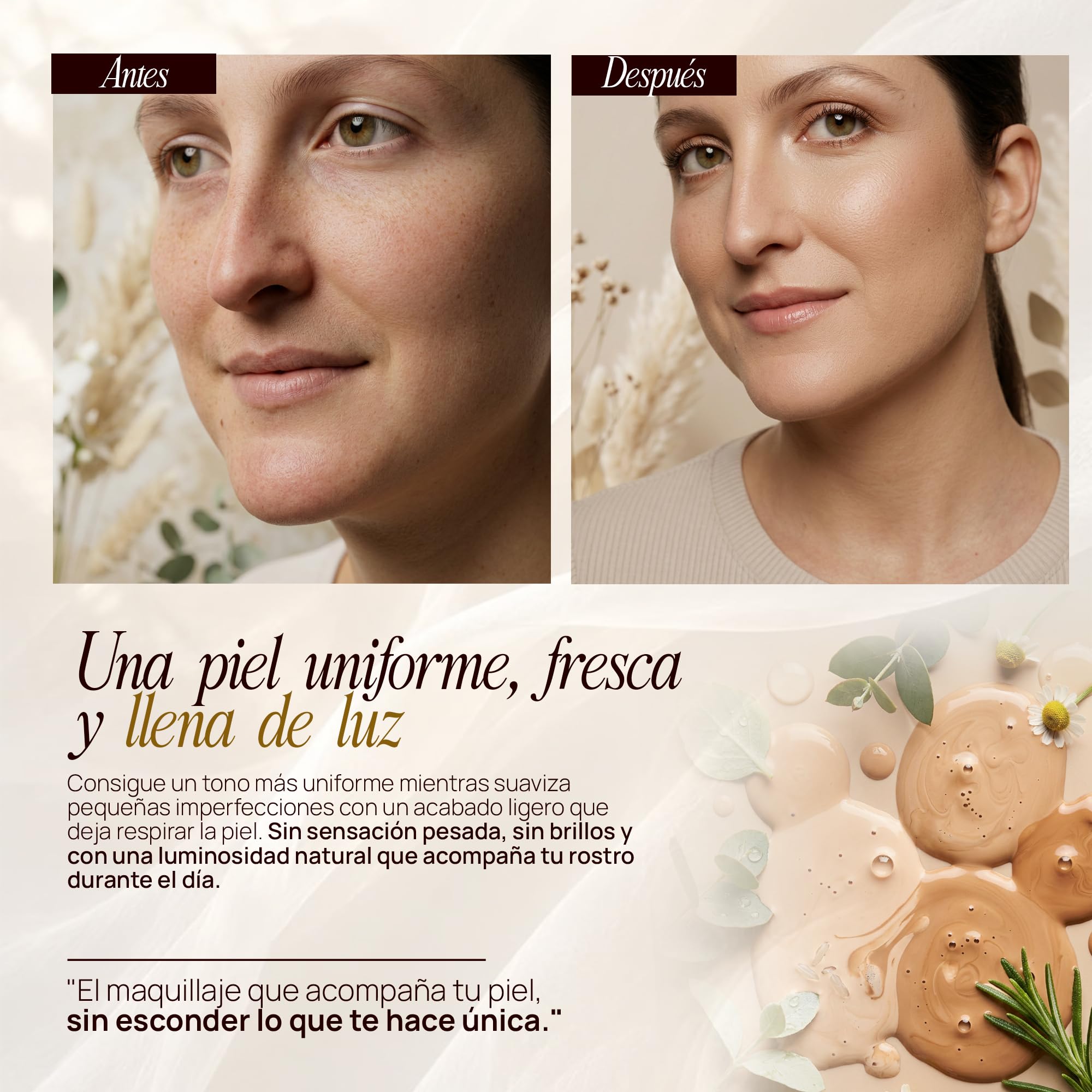 Base Maquillaje Glow Piel Clara | Cobertura Media SPF20 30ml