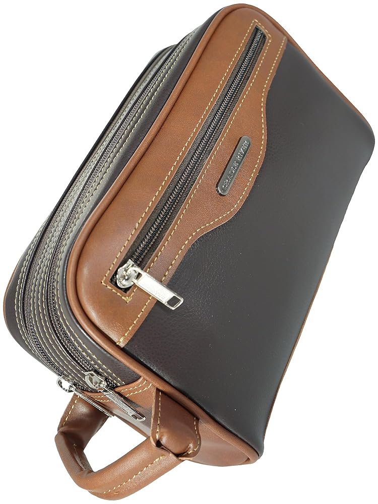 ブラウンレザー ダブルジッパーケース ブラウンレザー ダブルジッパーケース