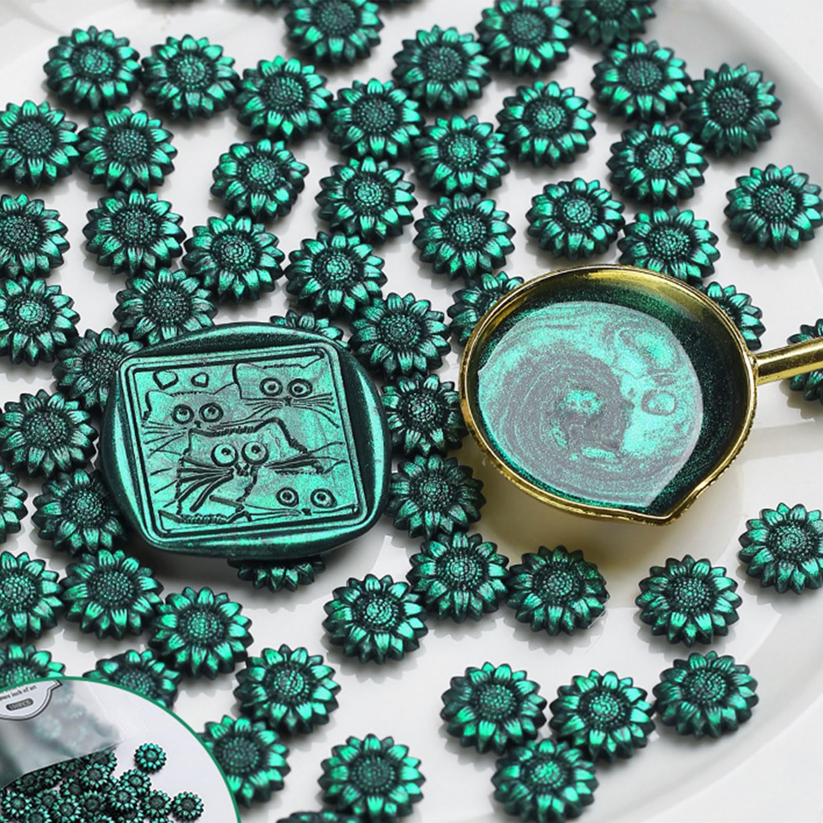 Buxuaaaa 100PCS Wax Sealing Wax Beads Flower Sealing Beads for Seal Invitation Gift Cards, Wrapping Unique Seals