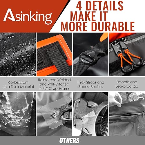 Miniatura 5 de Asinking - Bolsa de carga para techo de automóvil, 22 pies cúbicos, impermeable, resistente al desgarro, para todos los vehículos consin bastidores,