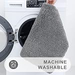 OLANLY Soft Microfiber Small Bath Mat, Super Absorbent Plush Shaggy Bathroom Mat, Machine Washable Dry Bathroom Rug, Non-Slip Bath Mats for Bathroom Floor, Tub and Shower, 16x24, Grey