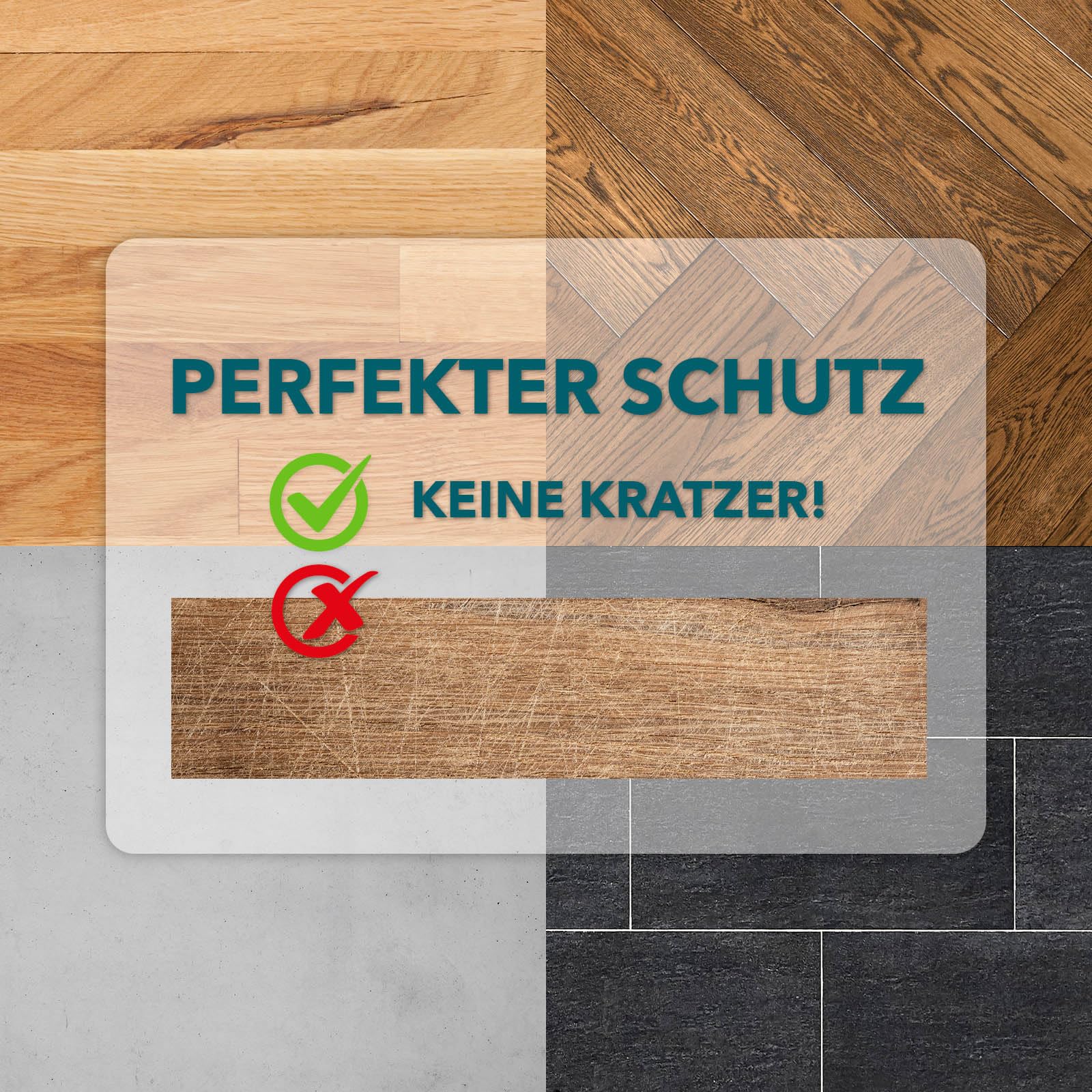 Floordirekt PRO - podkład pod krzesła biurowe - przezroczysta mata ochronna do podłóg twardych - mata podłogowa, ochrona podłogi, mata podkładowa (150 x 200 cm)