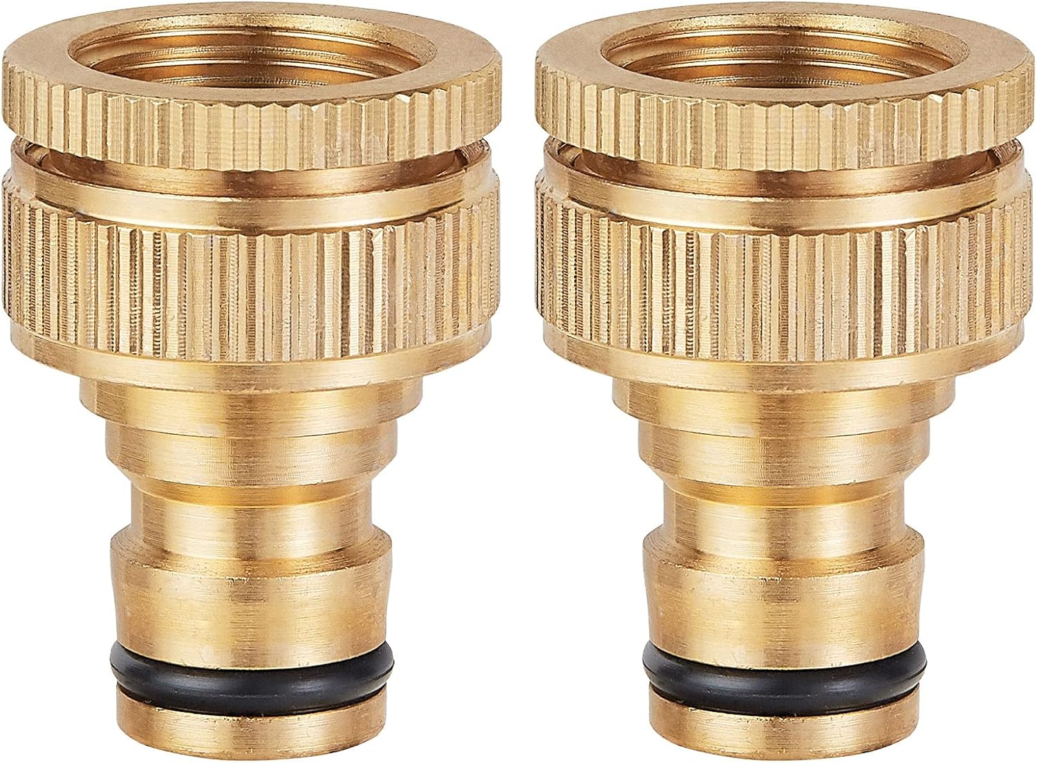 Tech Traders 2 pack Garden Hose Tap Connector 3/4 inch & 1/2 inch 2