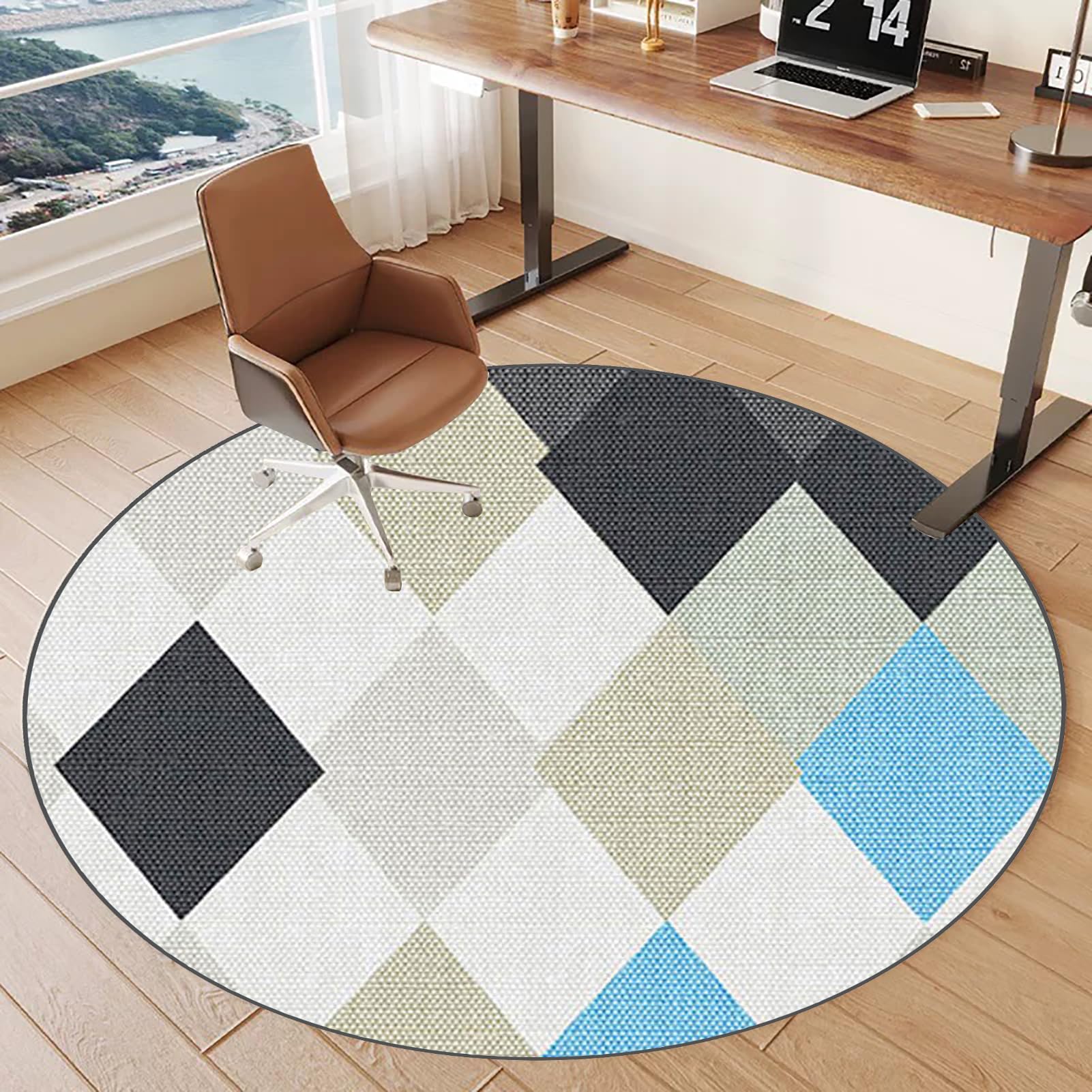 Office Chair Mat for Hardwood Floor, Gaming Chair Mat for carpet floors, Desk Chair Mat, Round Multi-Purpose Floor Protector for Rolling Chair Non Slip Carpet Protection Mat Anti-scratch 120 cm