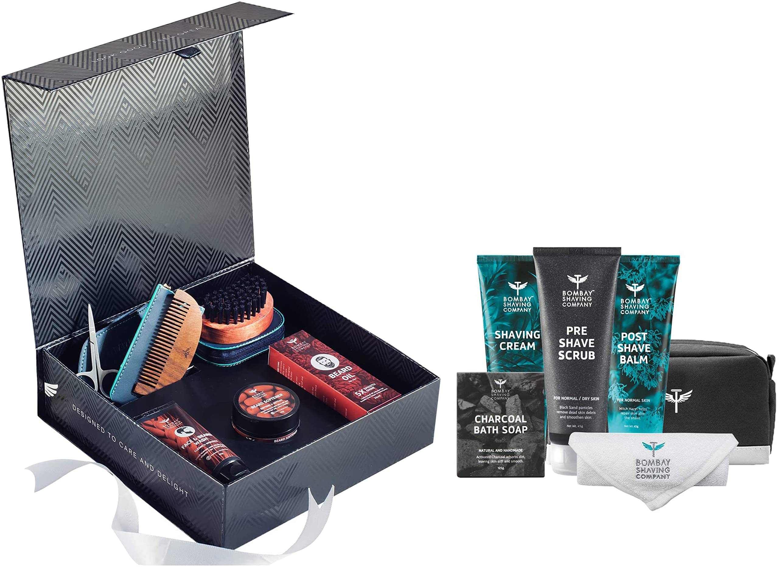 6-in-1 Beard Grooming Kit for Men & Bombay Shaving Company Premium Shaving Kit for Men