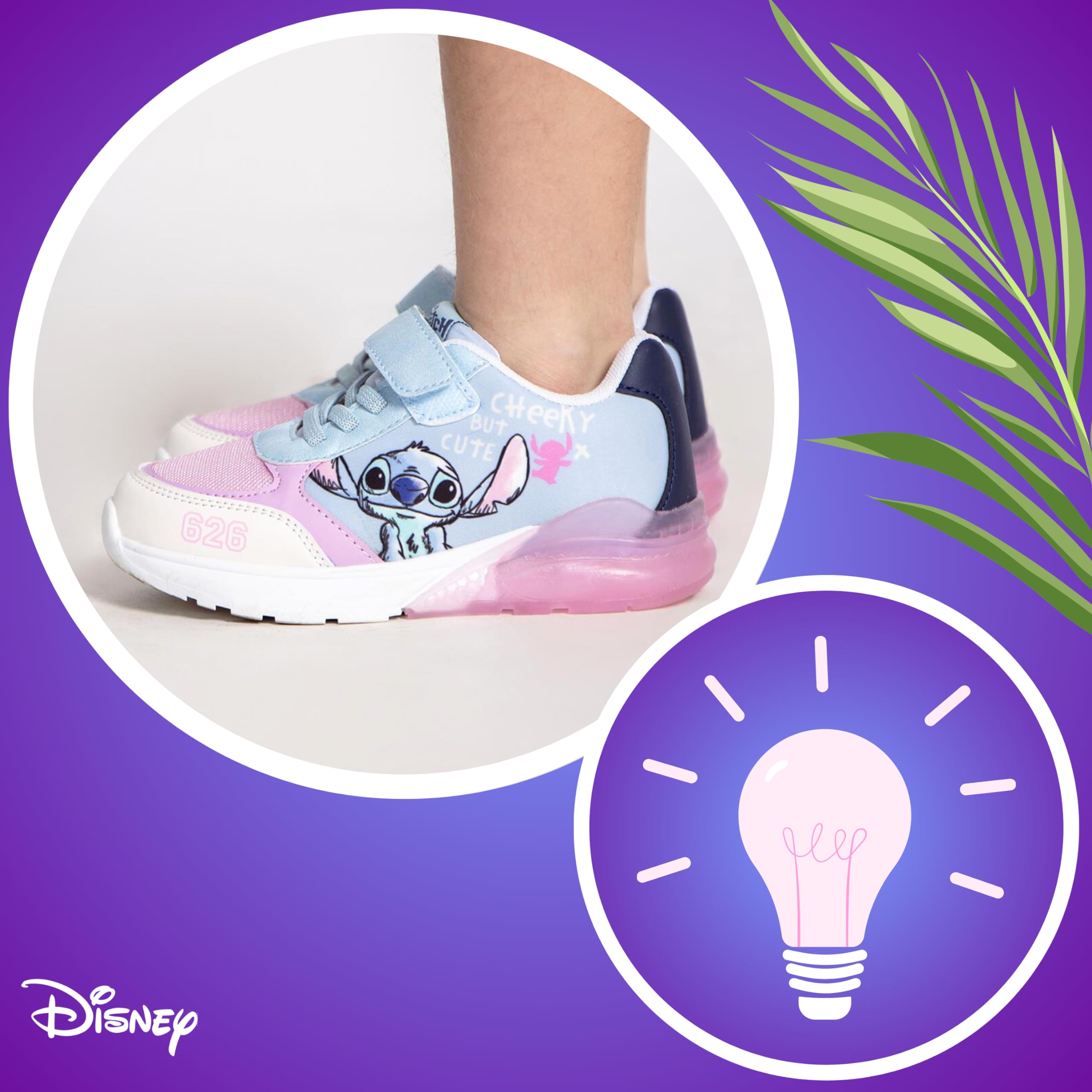 Disney Stitch Zapatos para Niñas, Calzado Deportivo con Luces, Regalo, Talla EU 31