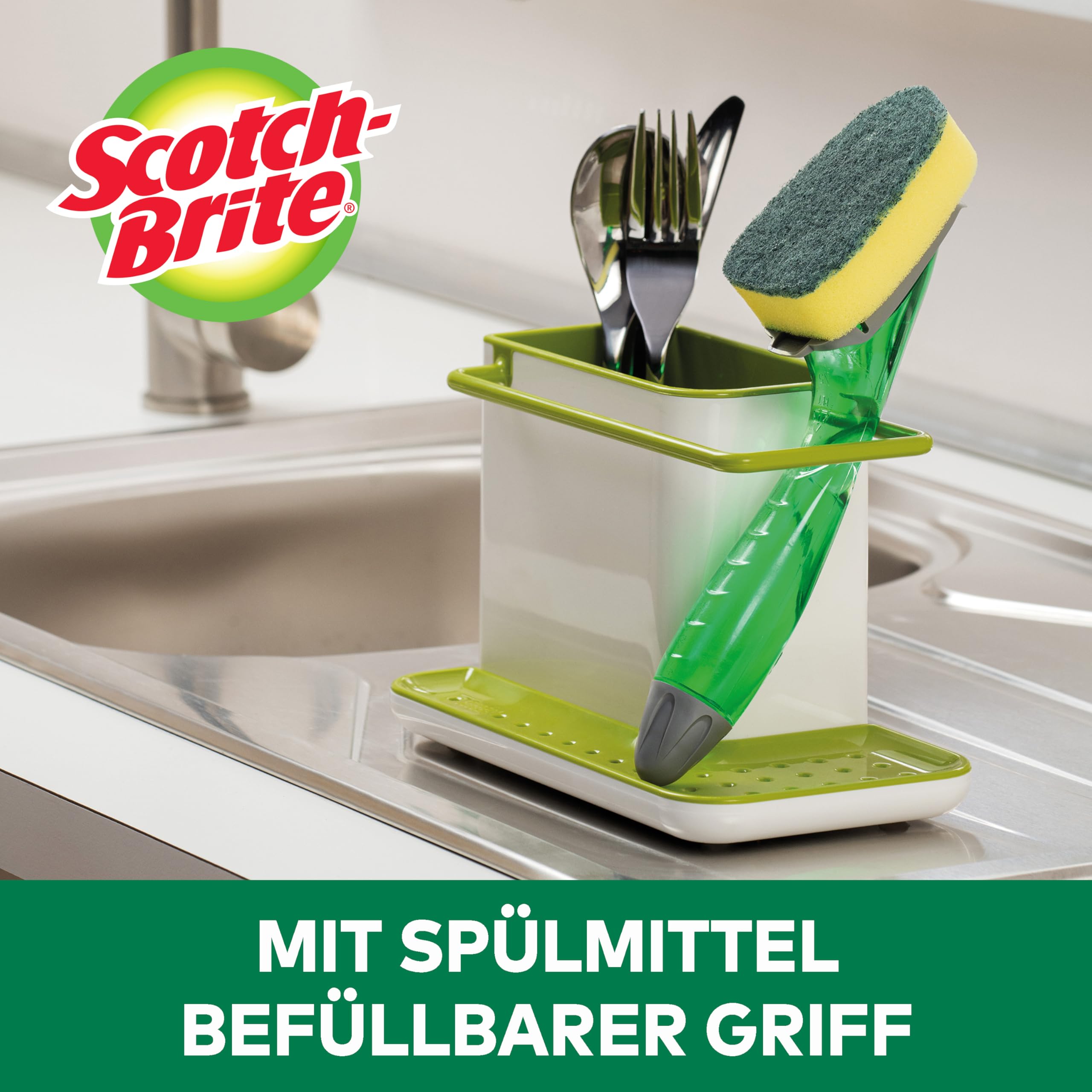 Scotch-Brite Ersatz-Reinigungsschwämme extra stark für Dishwand, 24 Stück - Reinigt kraftvoll und effektiv