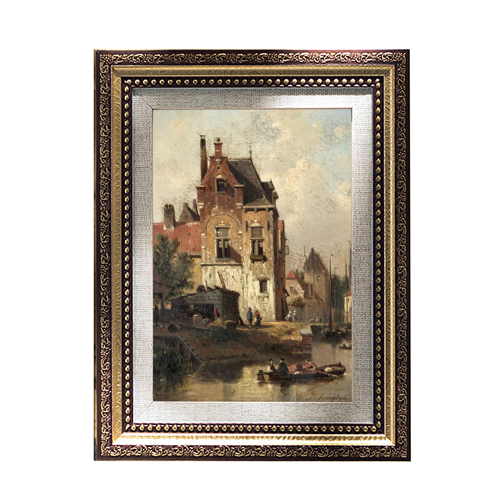 A4 Vintage Picture Frame Antique Gold– A4 Retro Photo Frame with Wall Hooks, Frame Ornate Design for Home Office Desk Wall Tabletop Display, Ideal for Wedding, Birthday, Valentine's Day Decor