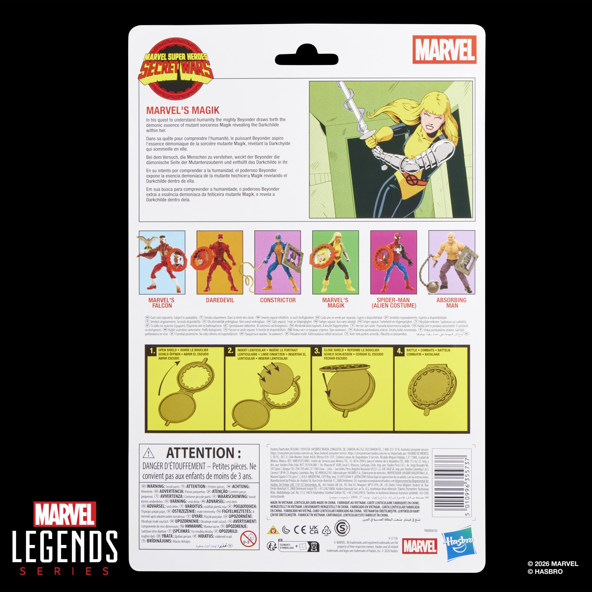 Marvel Legends Series, Figurine de Collection Secret Wars Magik de 15 cm avec Bouclier lenticulaire, inspirée des Bandes dessinées X-Men and New Mutants