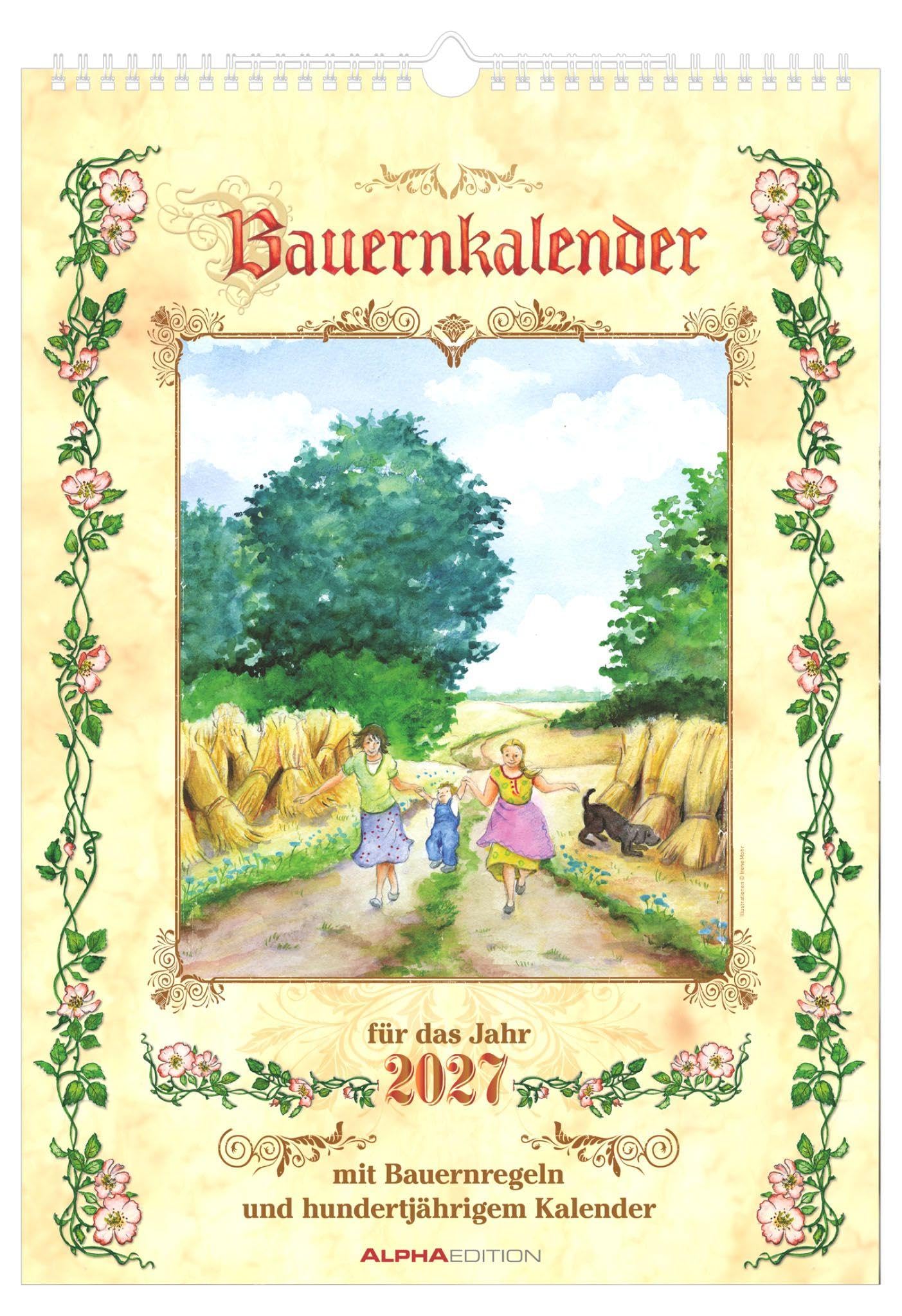 Bauernkalender 2027: Wandkalender 29,7x42 cm mit täglichen Wetterprognosen, Bauernregeln, 100-jährigem Kalender und Spiralbindung