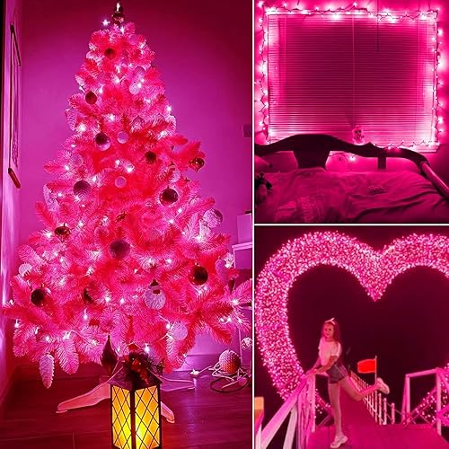 Miniatura 23 de Tira de luces transparentes de Navidad, 100 unidades, 25 pies, mini luces LED para interiores, tira de árbol de Navidad, cumpleaños, boda, fiesta