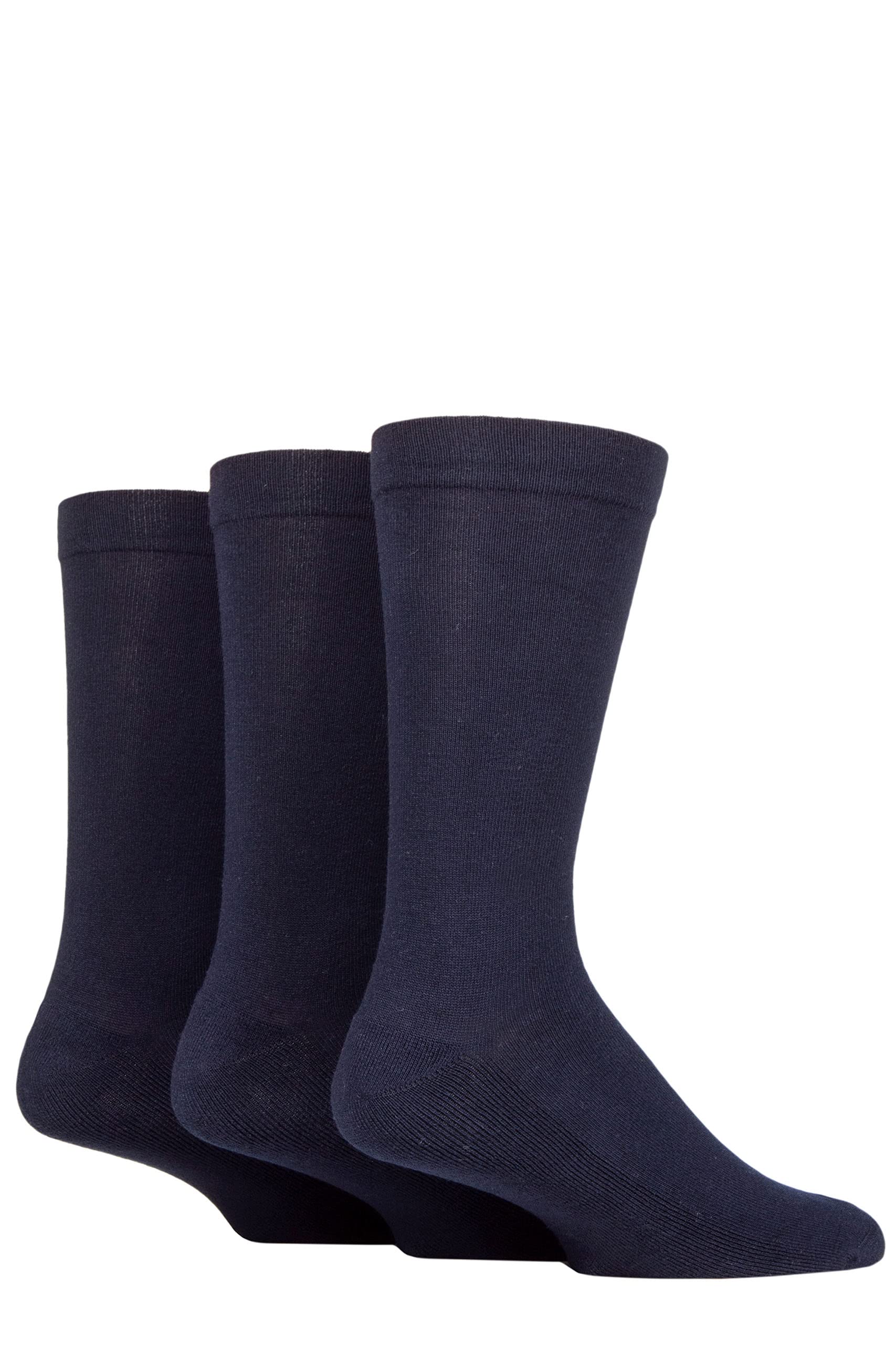 SockShop Mens Half Cushion Gentle Bamboo Socks Pack of 3 Navy 7-11