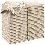 HOMEXCEL Brown Microfiber Cleaning Cloth, 50 Pack Cleaning Towels for Kitchen, Lint Free, Scratch-Free, Highly Absorbent, and Reusable Cleaning Rags for House, Window and Glass, Cars, 11.5 X11.5 inch