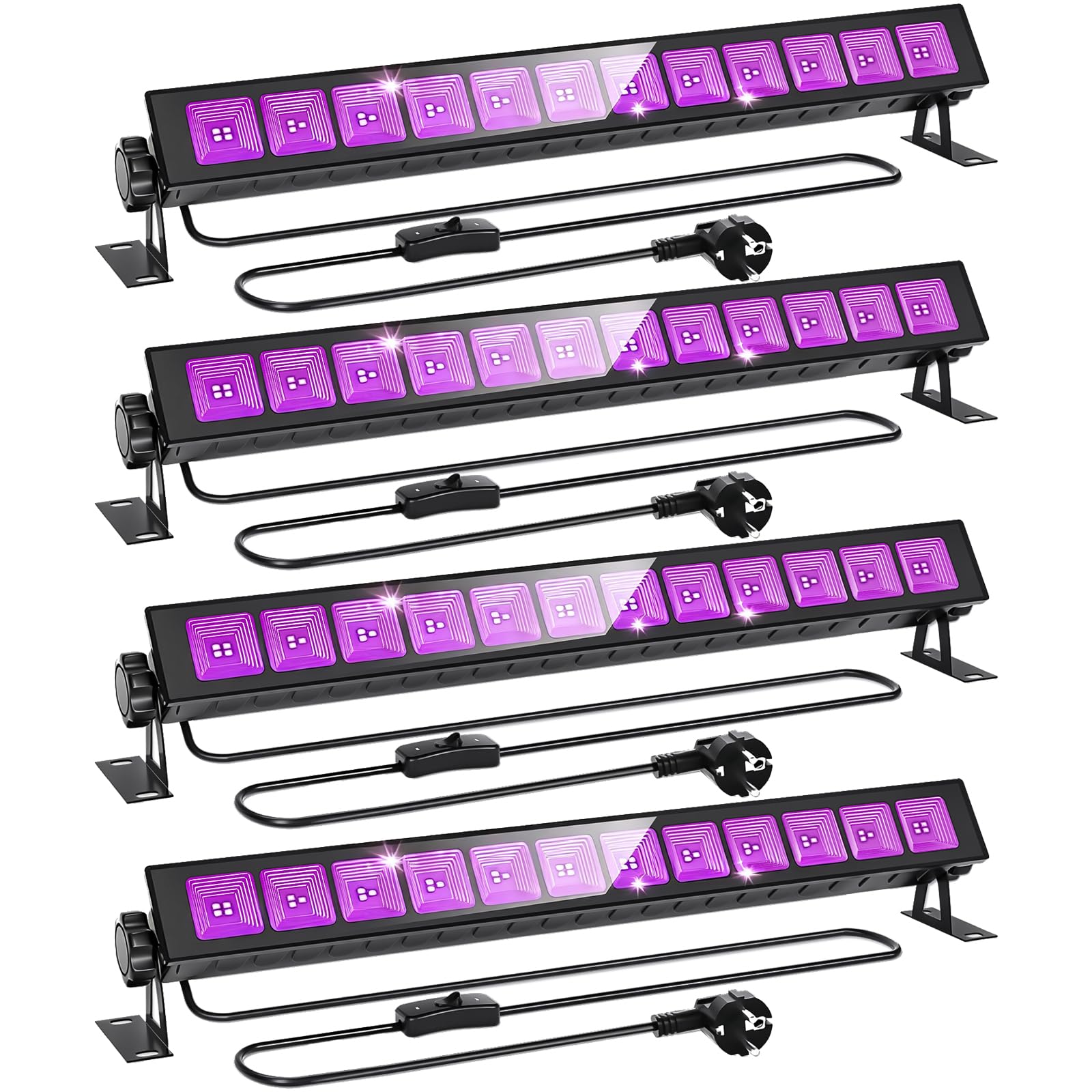CREATESTAR Czarne światło LED 45 W, czarne światło UV LED z wtyczką, IP66 wodoszczelne czarne światło na imprezę, efekty fluorescencyjne, dekoracja na Halloween, scenę