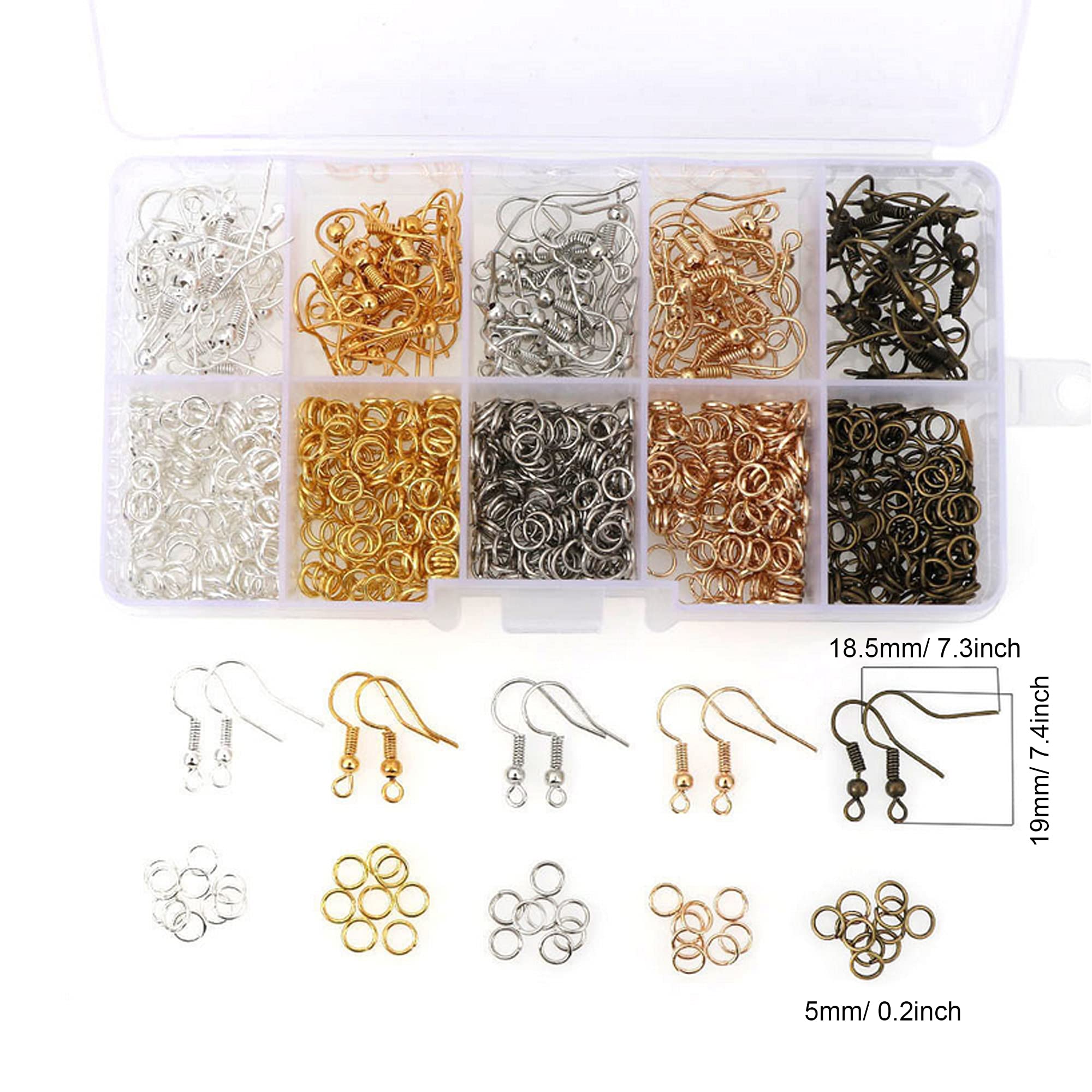 Jewelry Making Tools Hypoallergenic Earring Hooks Hicdaw 2500Pcs