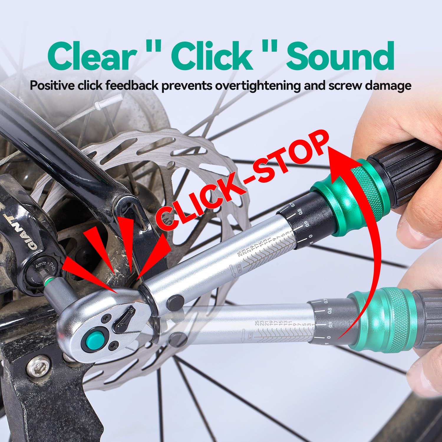 Juego de llaves dinamométricas para bicicleta, 1/4", 1-25 Nm, 45 piezas, carraca de precisión con tuercas y puntas S2 para reparación de bicicletas, montaje y automóviles