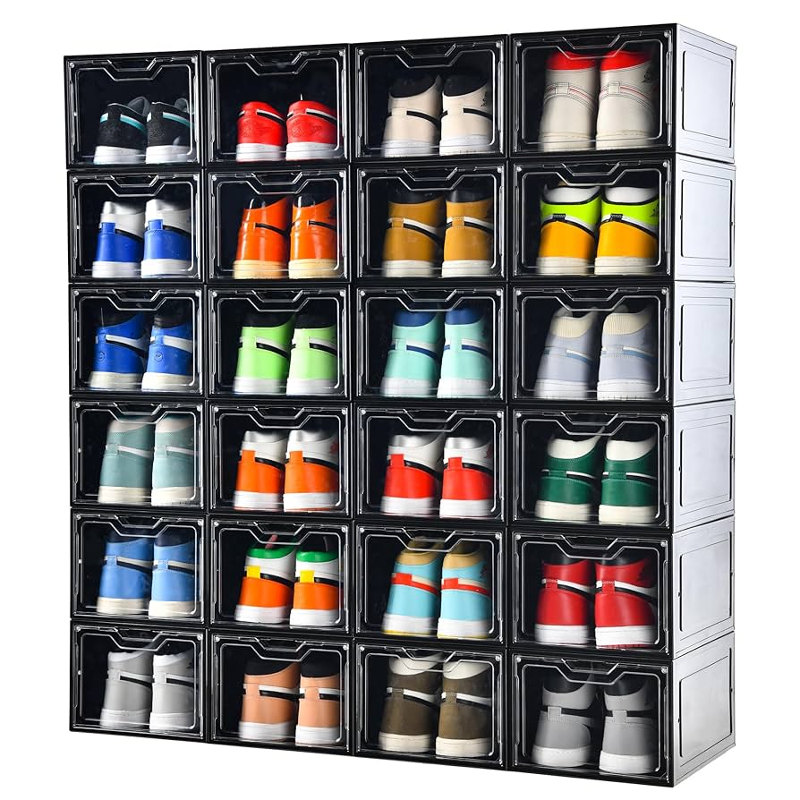 3点セットNEIGHBORHOOD CI/P SNEAKER STORAGE 2 Amazon.com: KDOR Clear Shoe Boxes Stackable, 3 Pack Shoe