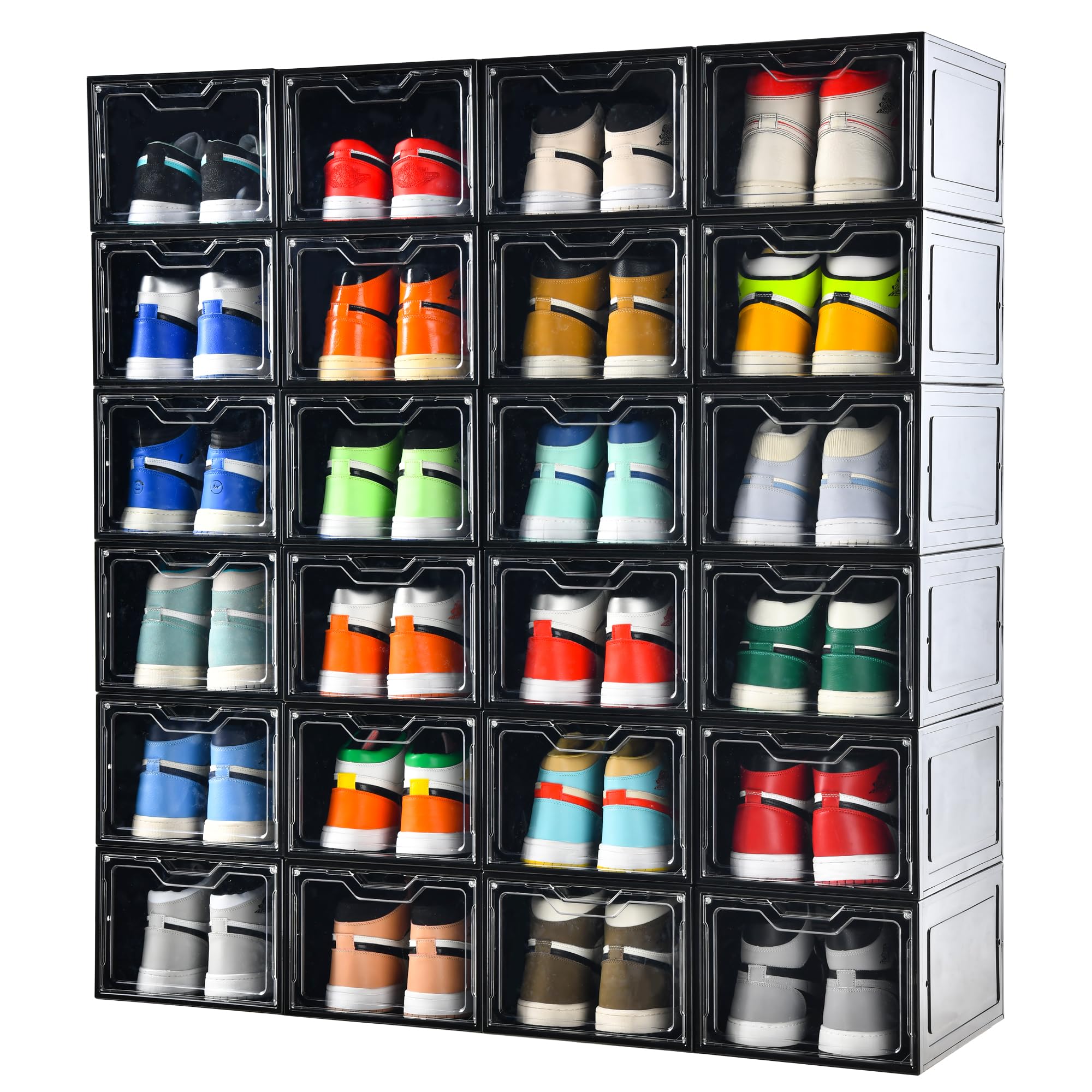 Amazon.com: Stebopum 12 Pack Shoe Boxes Organizer, Magnetic Door