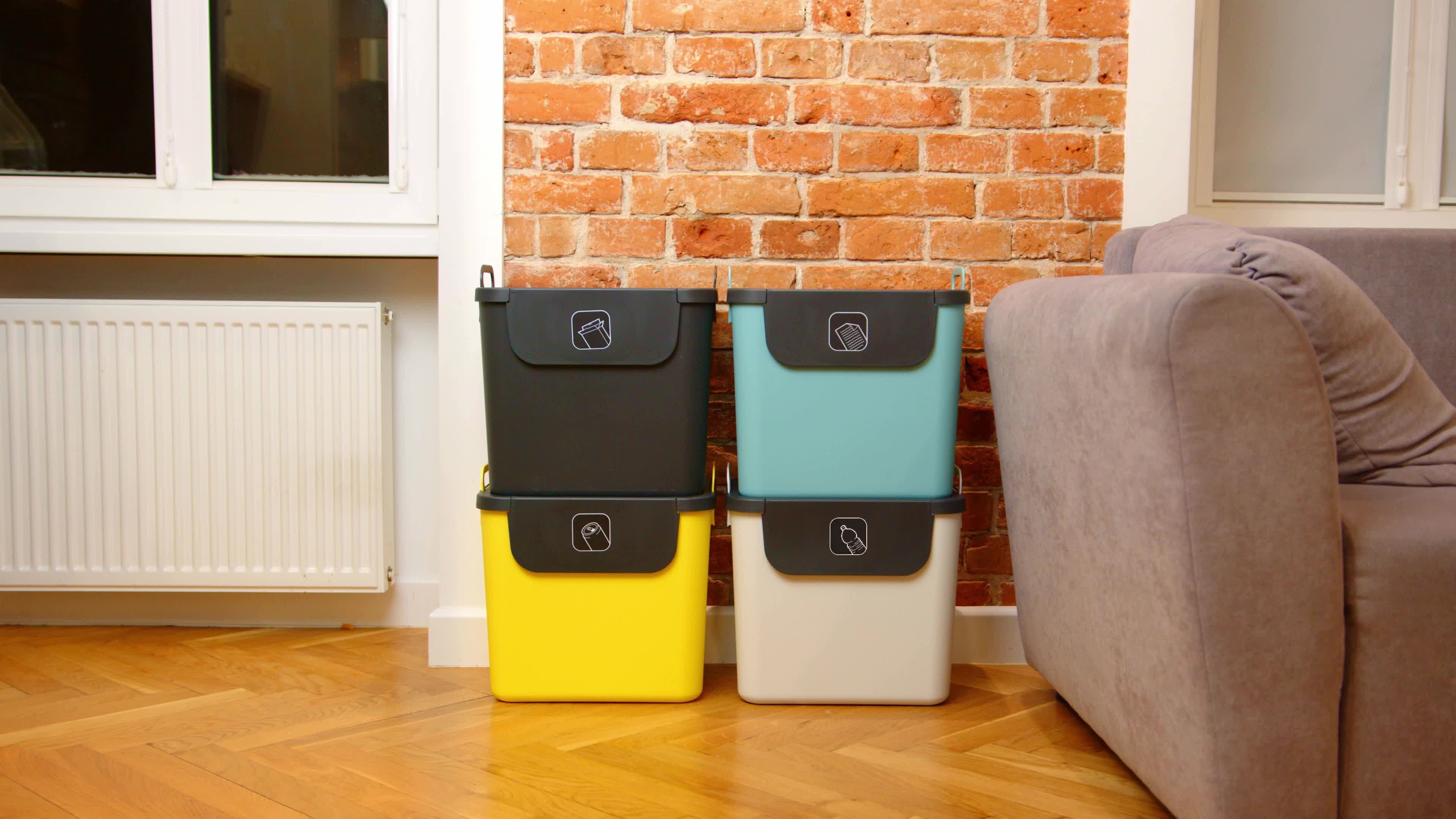 M-Home | Treteimer/Küche | Kunststoff | Silber | 39,2 x 29,6 x 63,4 cm/40 l | JIVE 40 | PLS8160-91