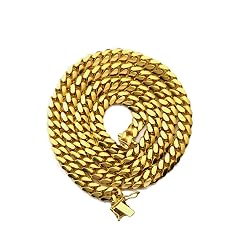LoveBling 10K Yellow Gold 6mm Solid Miami Cuban Link Chain Necklace w Box Lock Available in 18 -