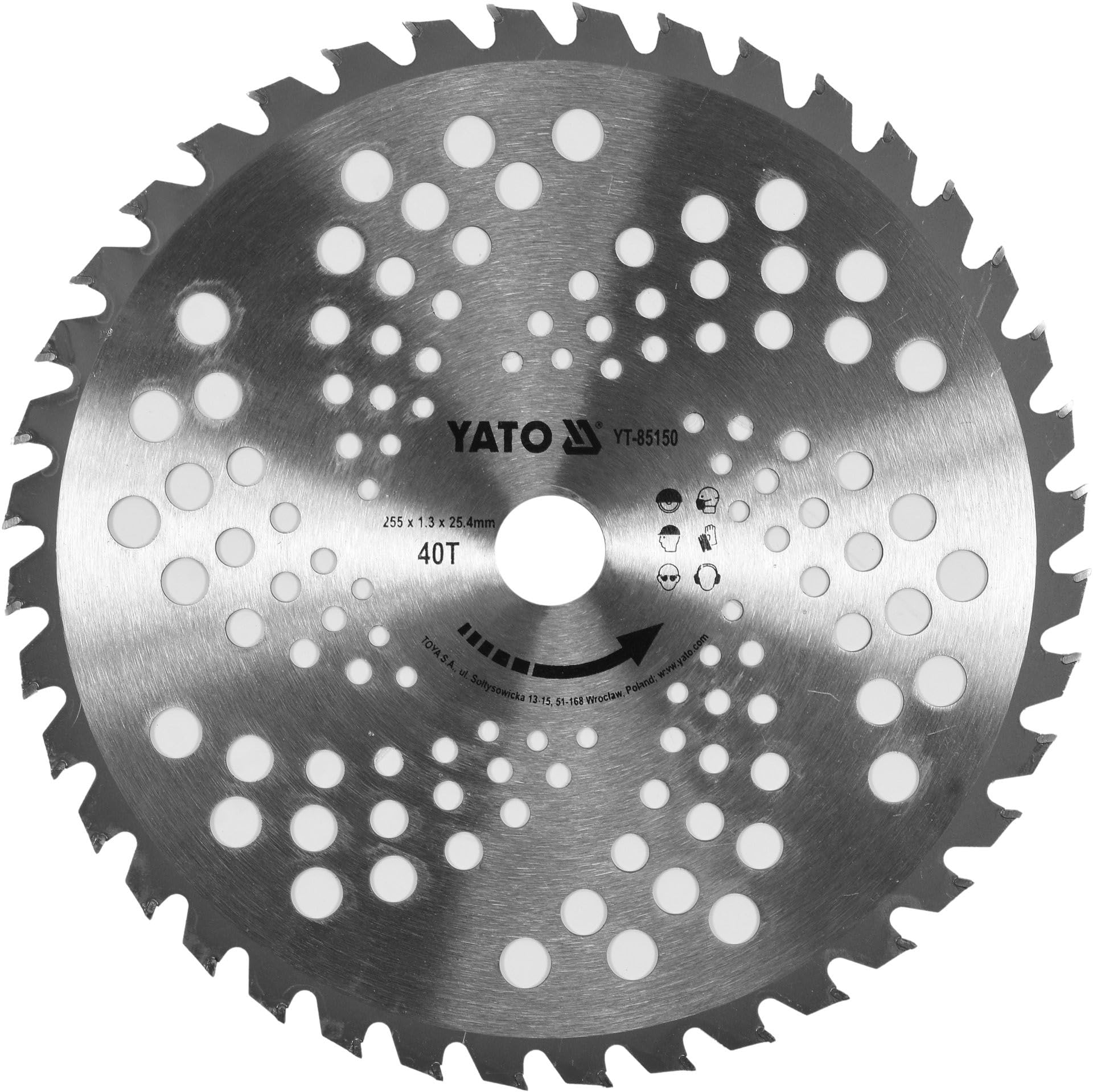 Lama Per Decespugliatore Samurai 2 Denti, Diametro 255 Mm, Foro 25 Mm, In Acciaio Di Qualità