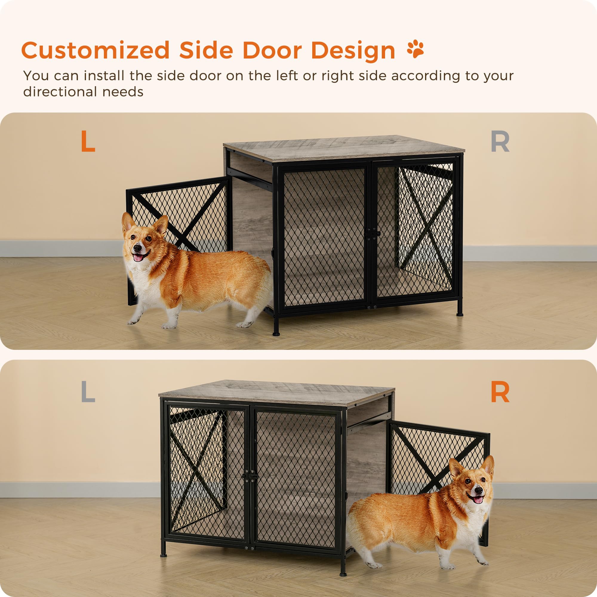 Snapklik.com : DWANTON Dog Crate, 31.5" L, Three-Door Kennel Expansion ...