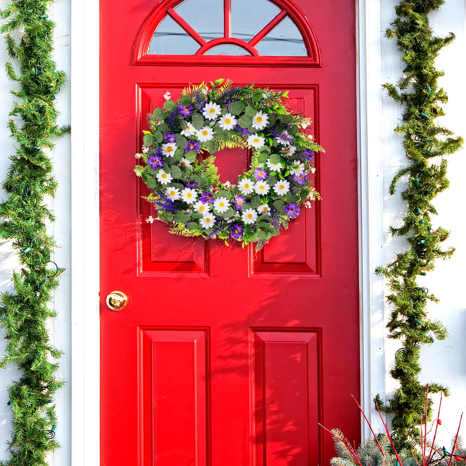 Künstlicher mit Sommer Türkranz Lavendel Frühling und LED