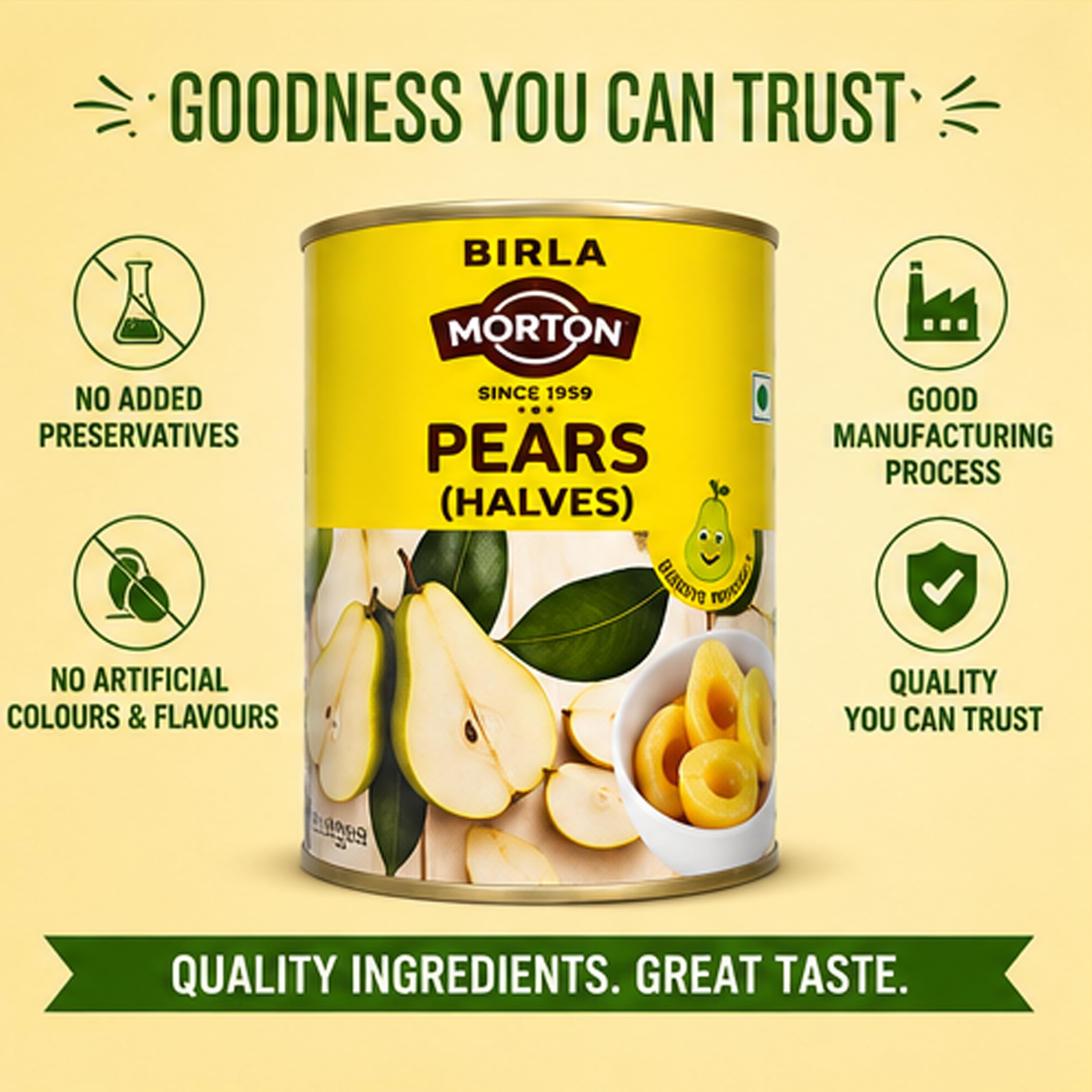 Birla Morton Pears Halves 850 Gm Pack of 2 4