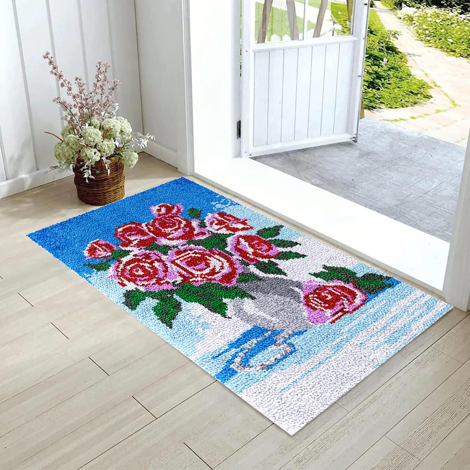 Zestaw haczyków zatrzaskowych dla dorosłych, zestaw do produkcji dywanów domowych, 130 x 150 cm zatrzask do dywanów, zestawy do haftu krzyżykowego, zestaw do robótek ręcznych szydełkowych