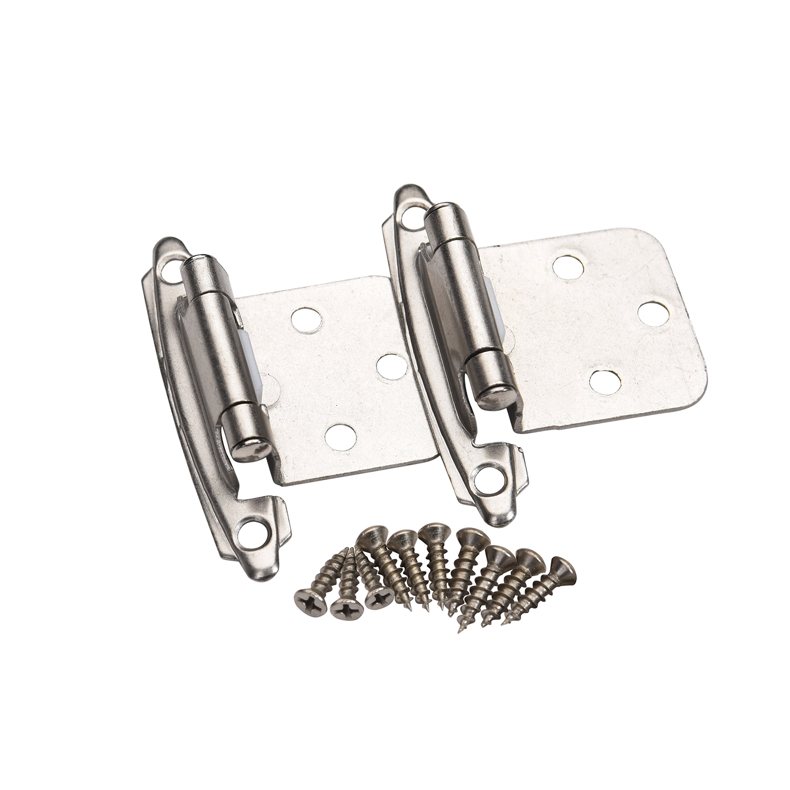 495SN-25 Self Closing Variable Overlay Cabinet Hinges Satin Nickel (Pack Of 25 Pair)