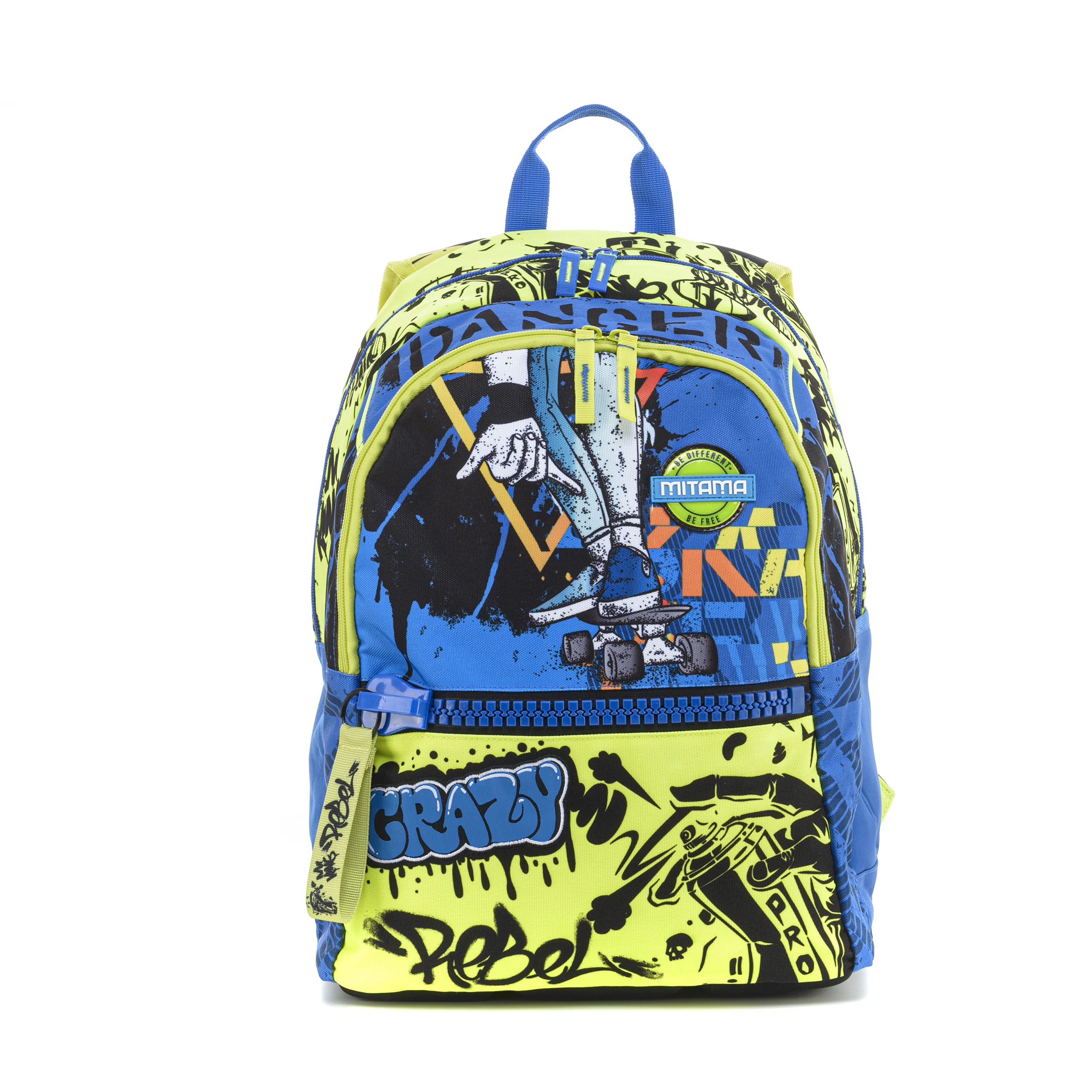 Mitama Zaino Plus, Super Fluo, Boy, Scuola e Tempo Libero, con Cappello Omaggio e Shopper