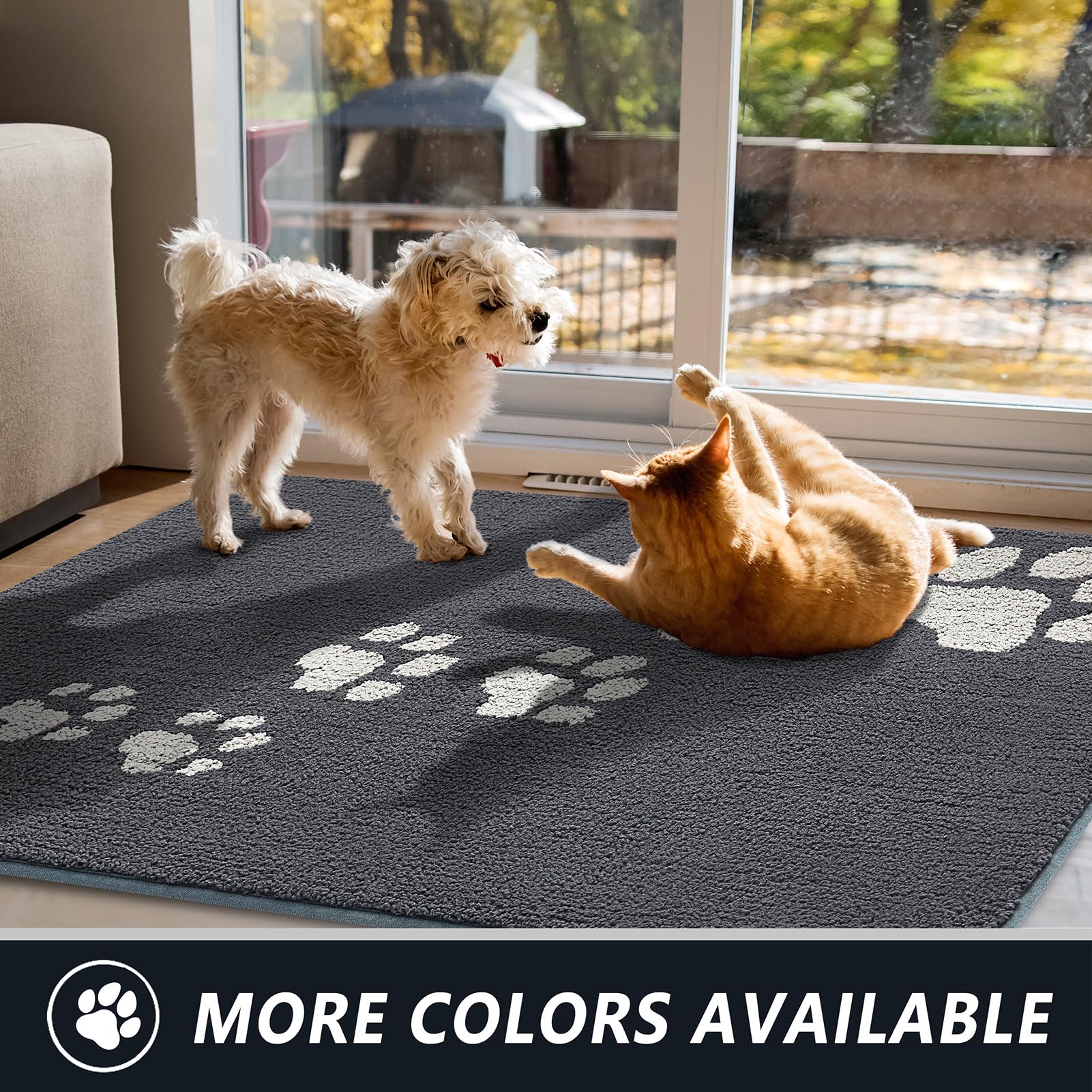 Indoor Door Mat, 24"x36" Super Absorbent Dog Mats For