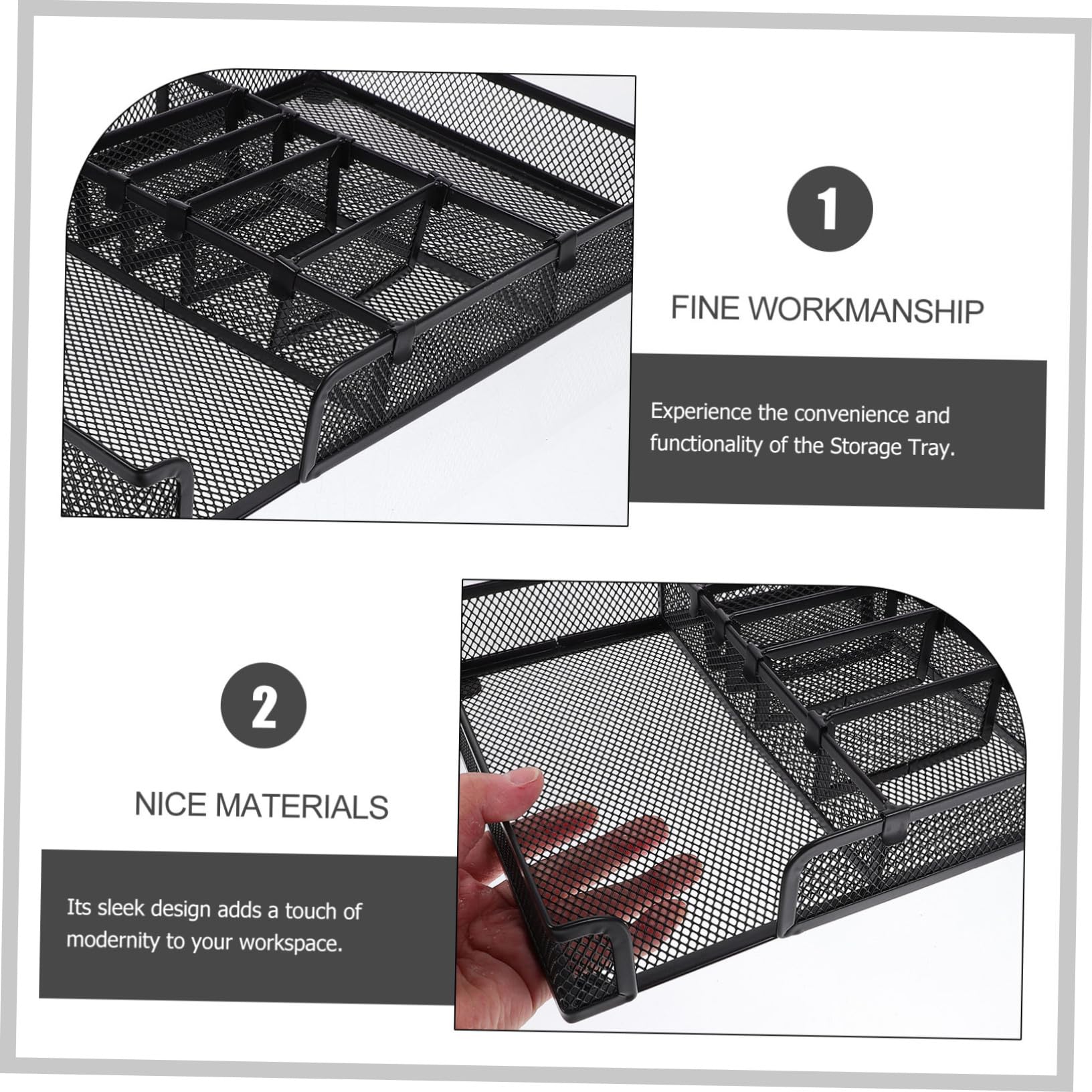 Organizador de Escritorio de Metal con Múltiples Compartimentos Bandeja DIY para Oficina y Hogar Soporte para Bolígrafos y Papelería Diseño Compacto y Duradero para Mesa
