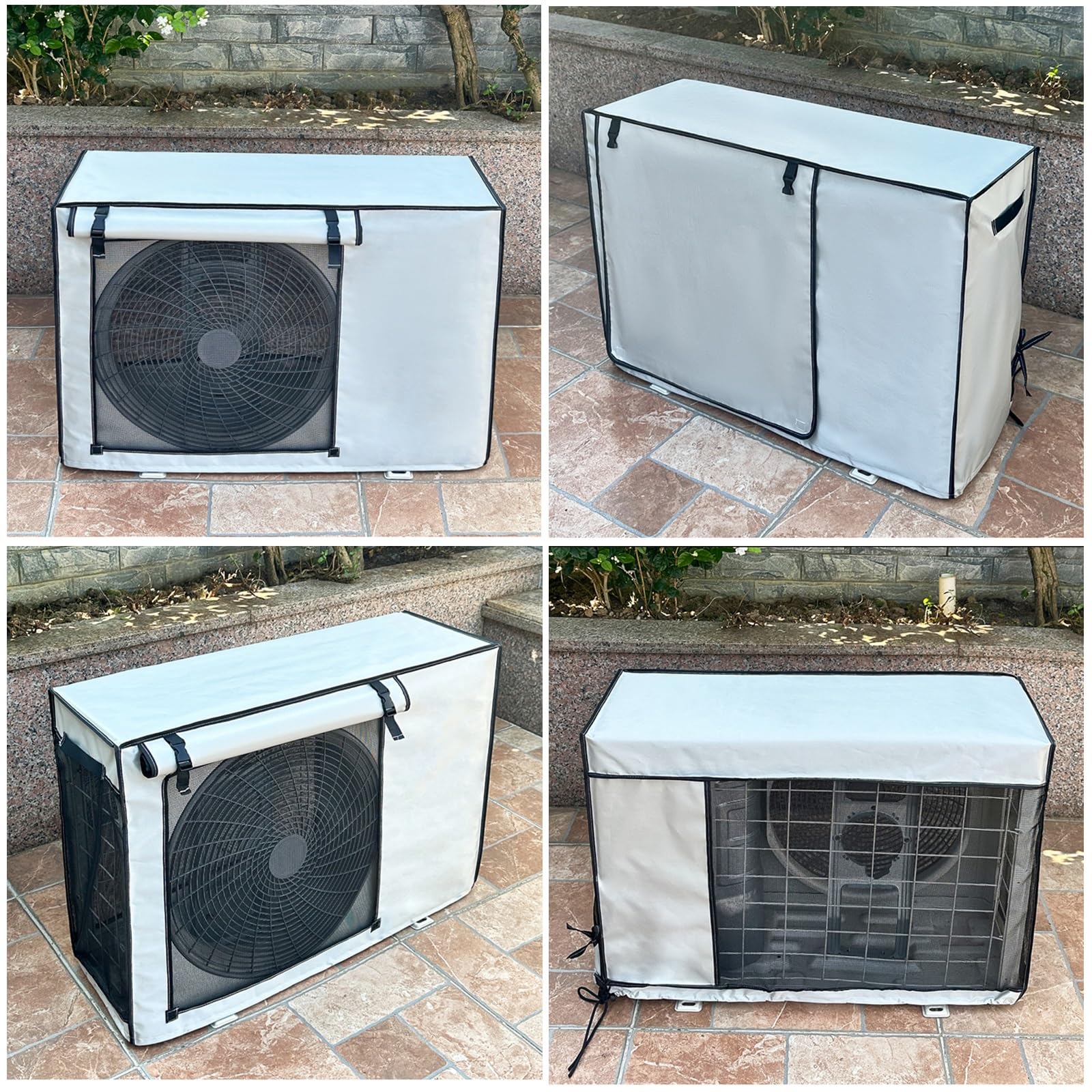 Klimaanlage Abdeckung, Abdeckung Wärmepumpe Pool 600D Oxford-Stoff, Klimaanlagenabdeckung für Außeneinheit(94 * 36 * 68cm/37 * 14 * 27in)