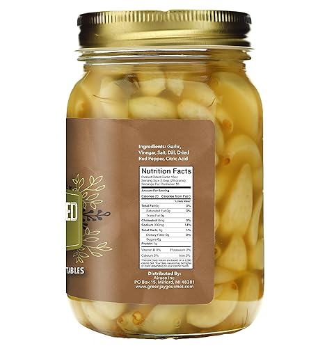Miniatura 6 de Green Jay Gourmet Dientes de ajo en escabeche en un frasco  Ajo asiático en escabeche  Bulbos de ajo fresco para cocinar  Ingredientes naturales