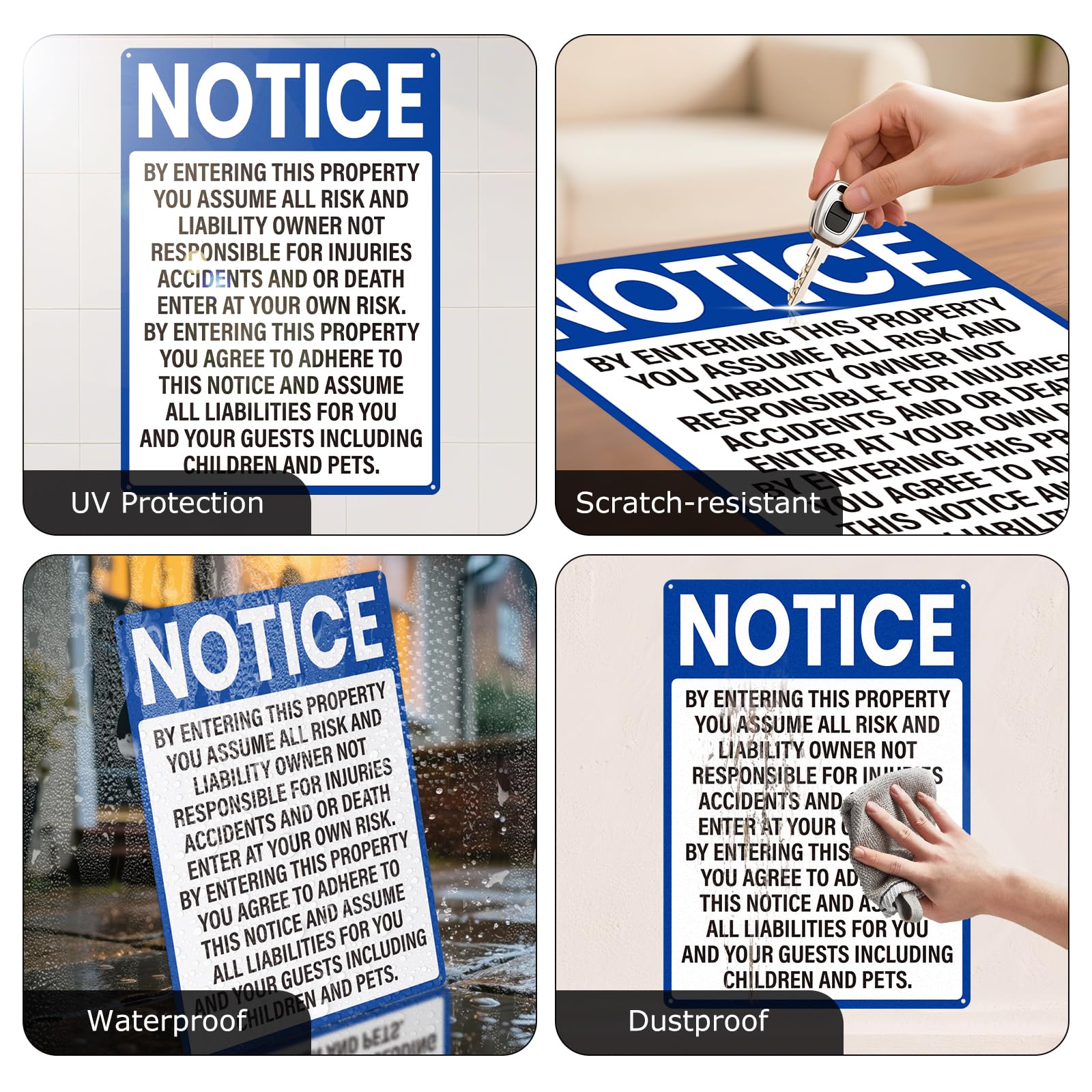 2 Pack Not Responsible for Accidents or Injuries Sign 10"×14" Blue — Amazon image 3