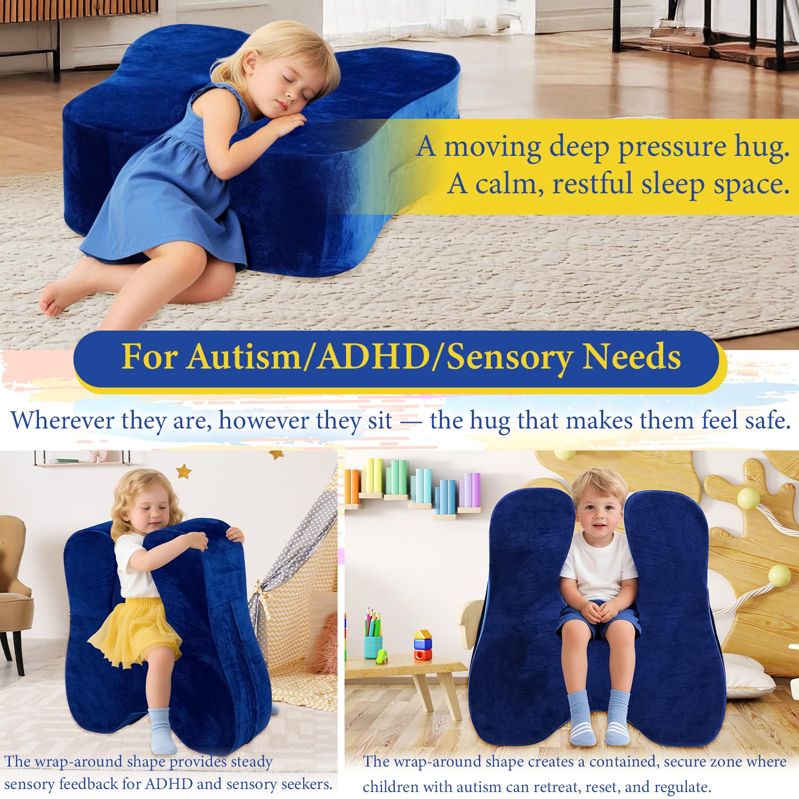 Sensorial Silla para Niños, Asiento Suave sensorial, Juguete sensorial para Autista, Alivia el estrés y Mejora la Estabilidad Emocional