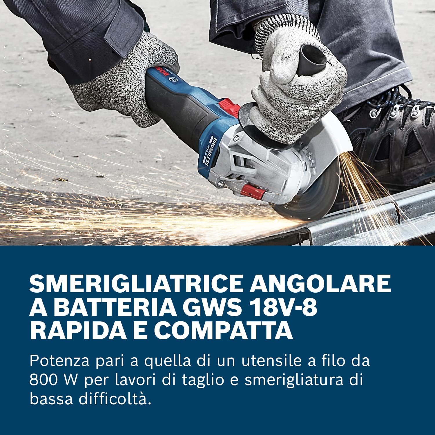 Smerigliatrice Angolare Bosch Professional GWS 18V-7 - Senza Batteria, Ø Disco 125mm, Motore Brushless, Per Lavori Di Taglio E Smerigliatura - Foto 4