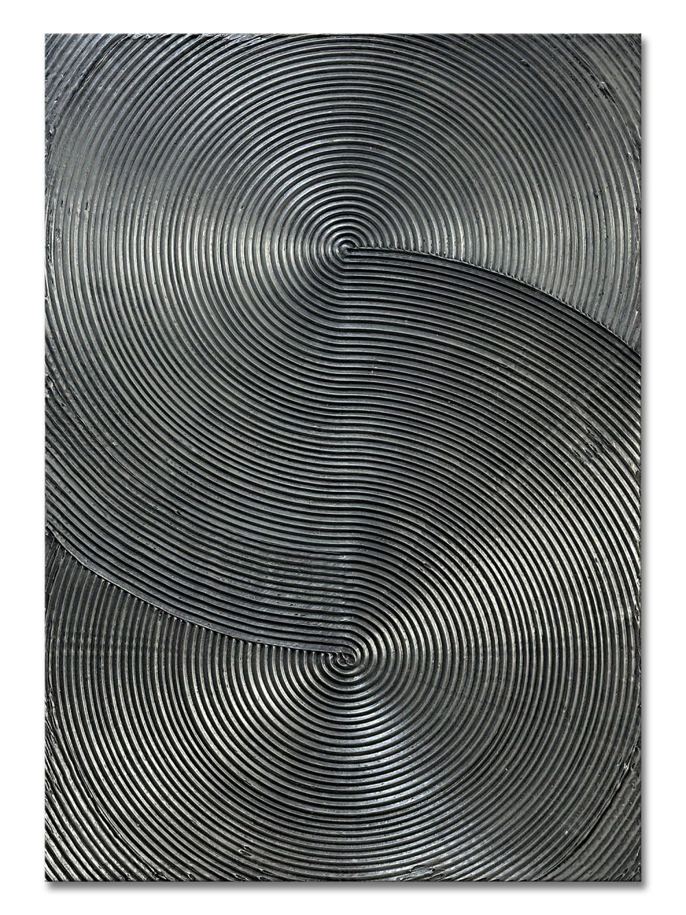 Slyart Handmade Modern Abstract Painting 3D Texture Wall Art 28x40 inches Minimalist Silver Gray Artwork Vertical Painting on Canvas Wall Decor