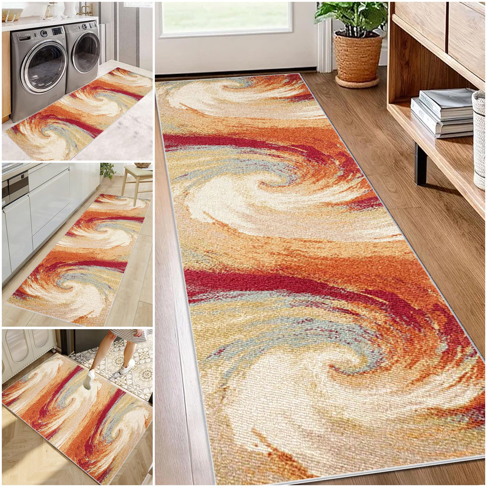 Carpet Runners for Hallways Non Slip Carpet Runner 60 x 250 cm Absorbent Carpet Floor Mat Washable Kitchen Runner Rug Long Hallway Hall Runner Area Rug Narrow Rugs Runner Rug for Hallway Entryway
