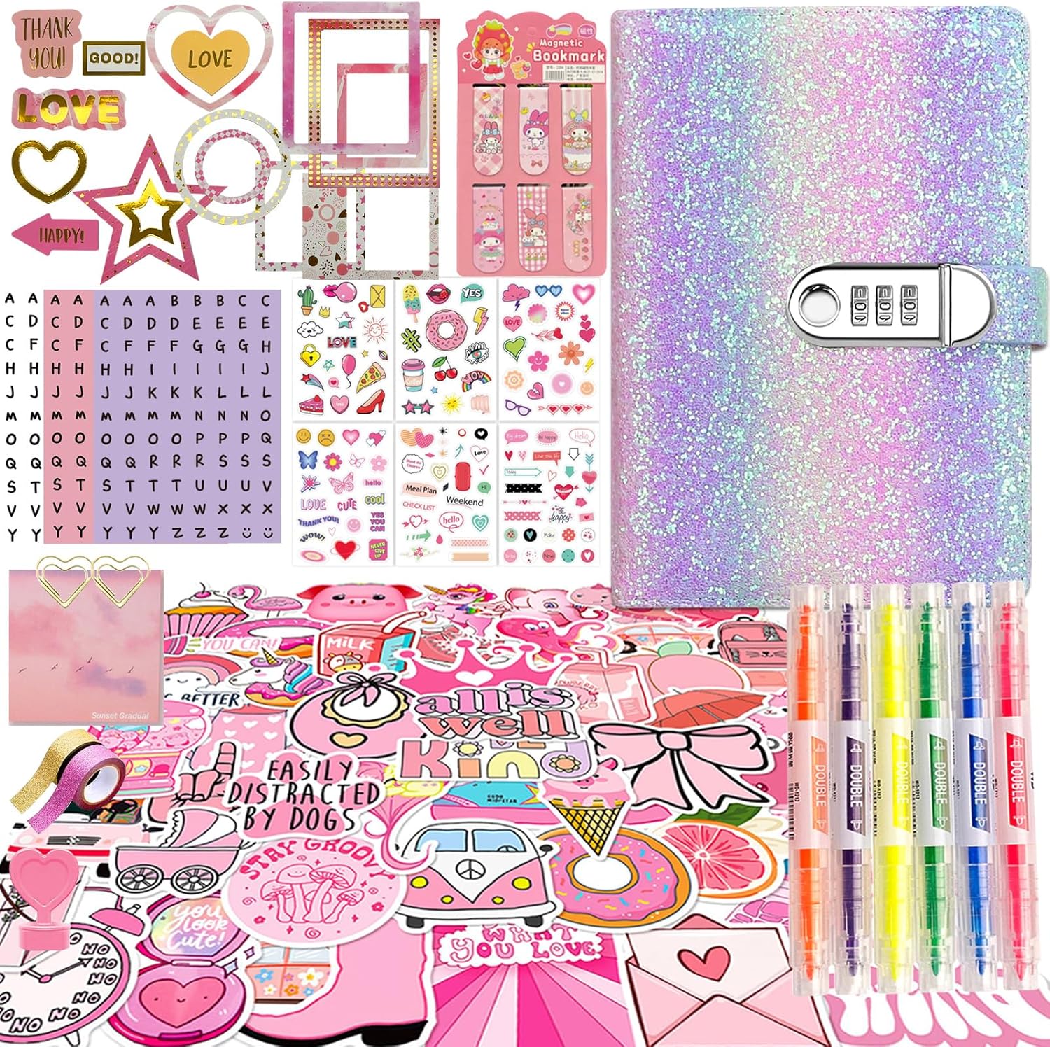 NLDOHUTO DIY Journal Kit for Girls,Diary for Girls with