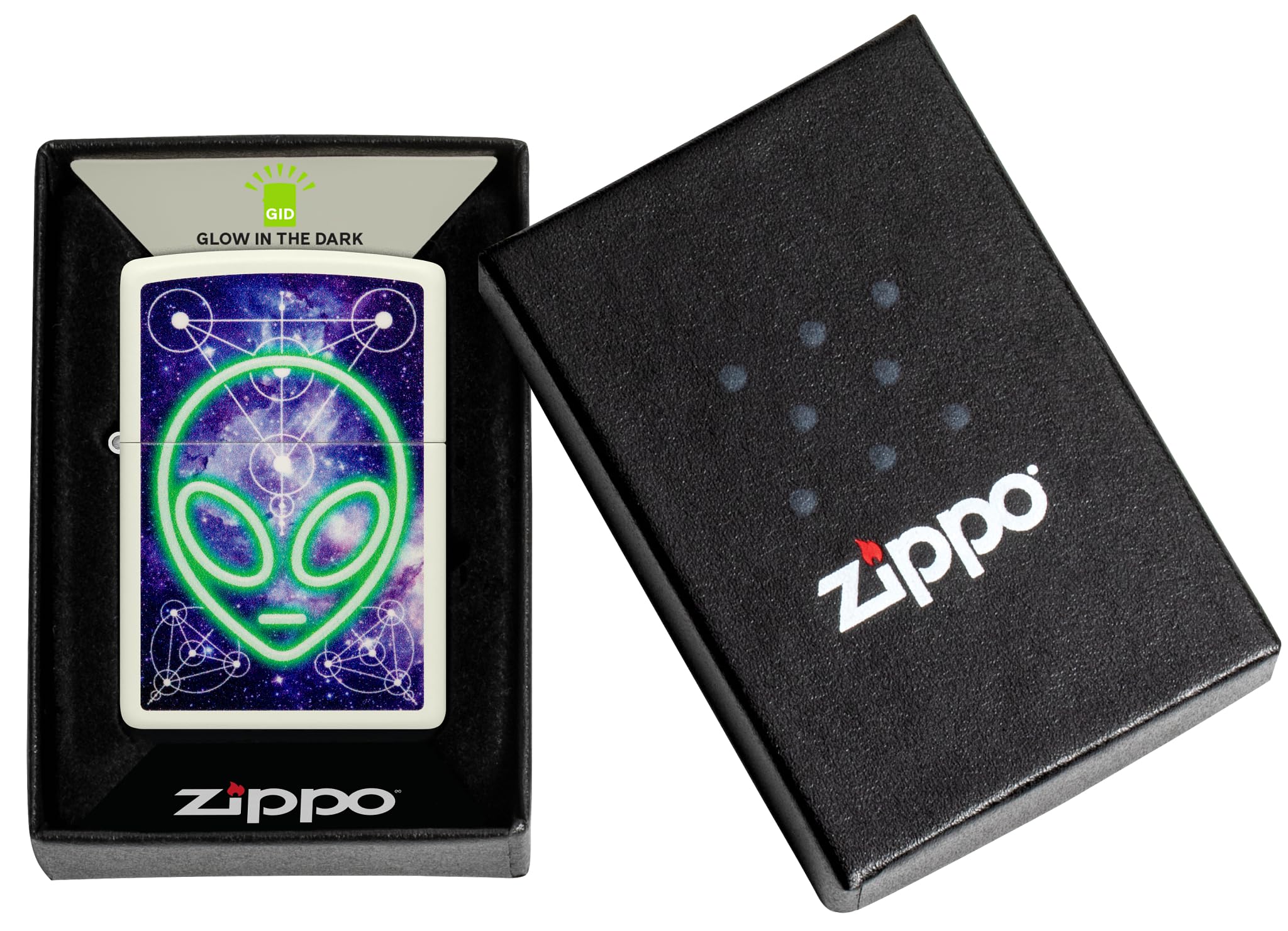 Zippo Sturmfeuerzeug - Alien, Glow-in-The-Dark, Color Image - Nachfüllbar - Wiederverwendbar - Windfestes Design - Geschenkbox - Made in USA