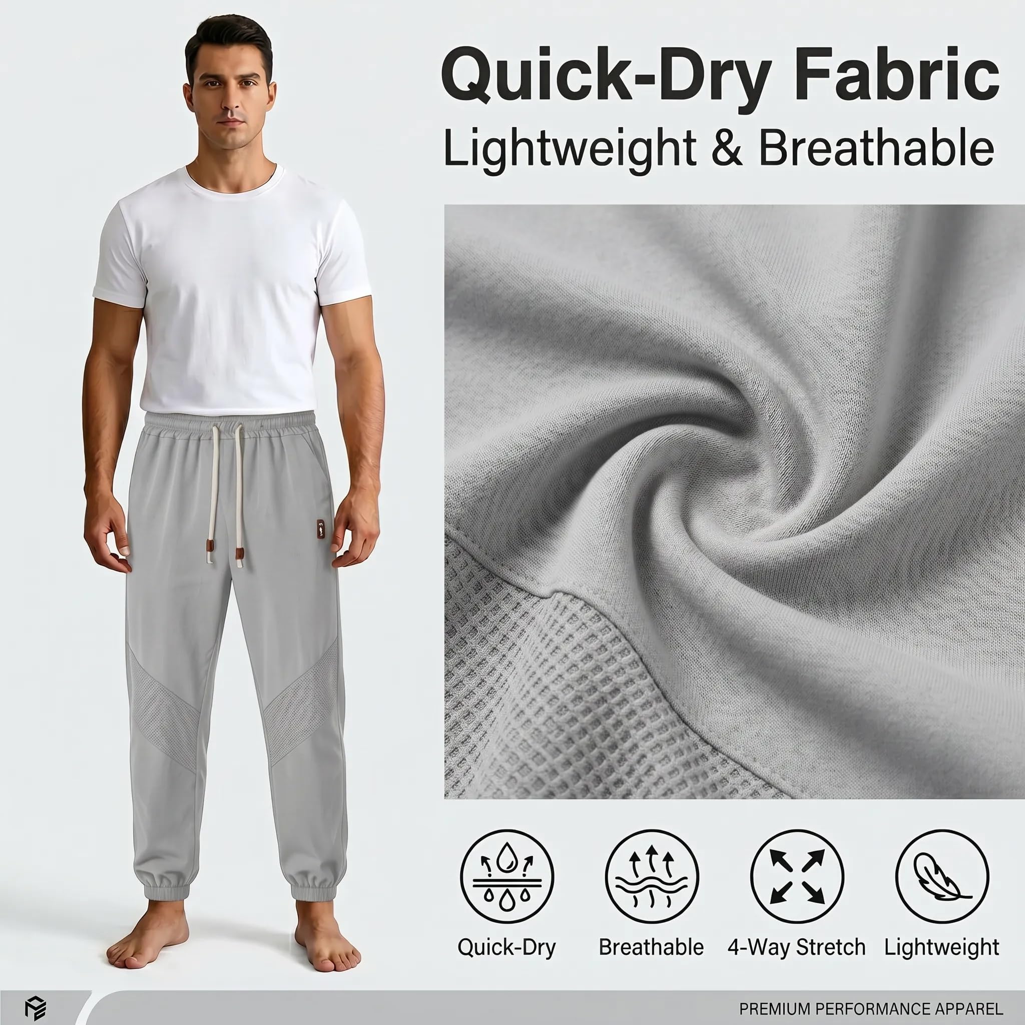 Mens Pants 2026 Summer Casual Lightweight Sweatpants Stretch Quick Dry Hiking Pants Athletic Outdoor Workout Joggers — view 4
