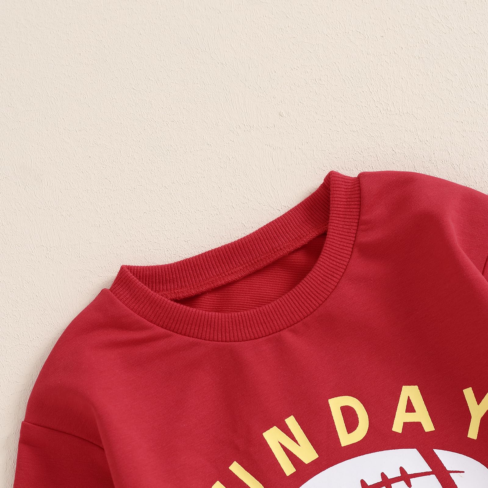 Ayalinggo Toddler Baby Boy Girl Football Outfit Long Sleeve Sweatshirt Jogger Pants Sunday Rugby Game Day Newborn Fall Outfit (White, 0-6 Months)