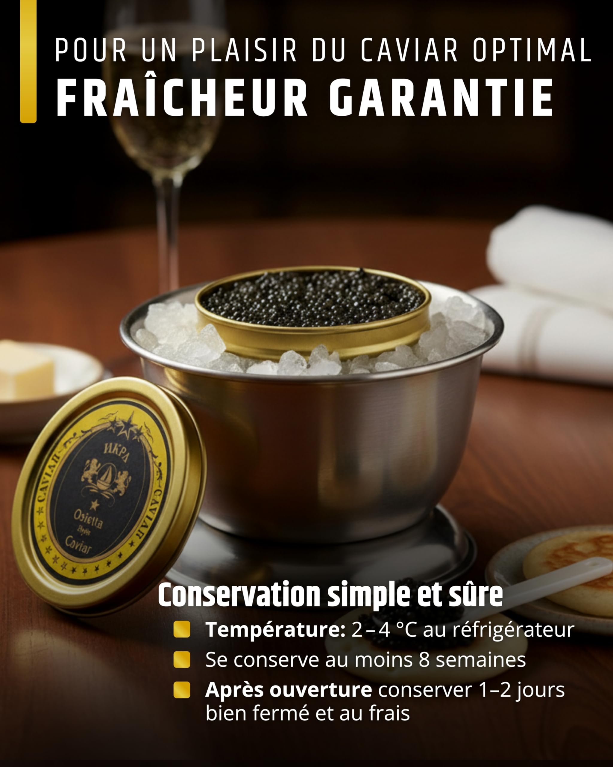 Sepehr Dad Osietra Caviar Select | Cuillère en nacre gratuite | Elevage UE | 50g